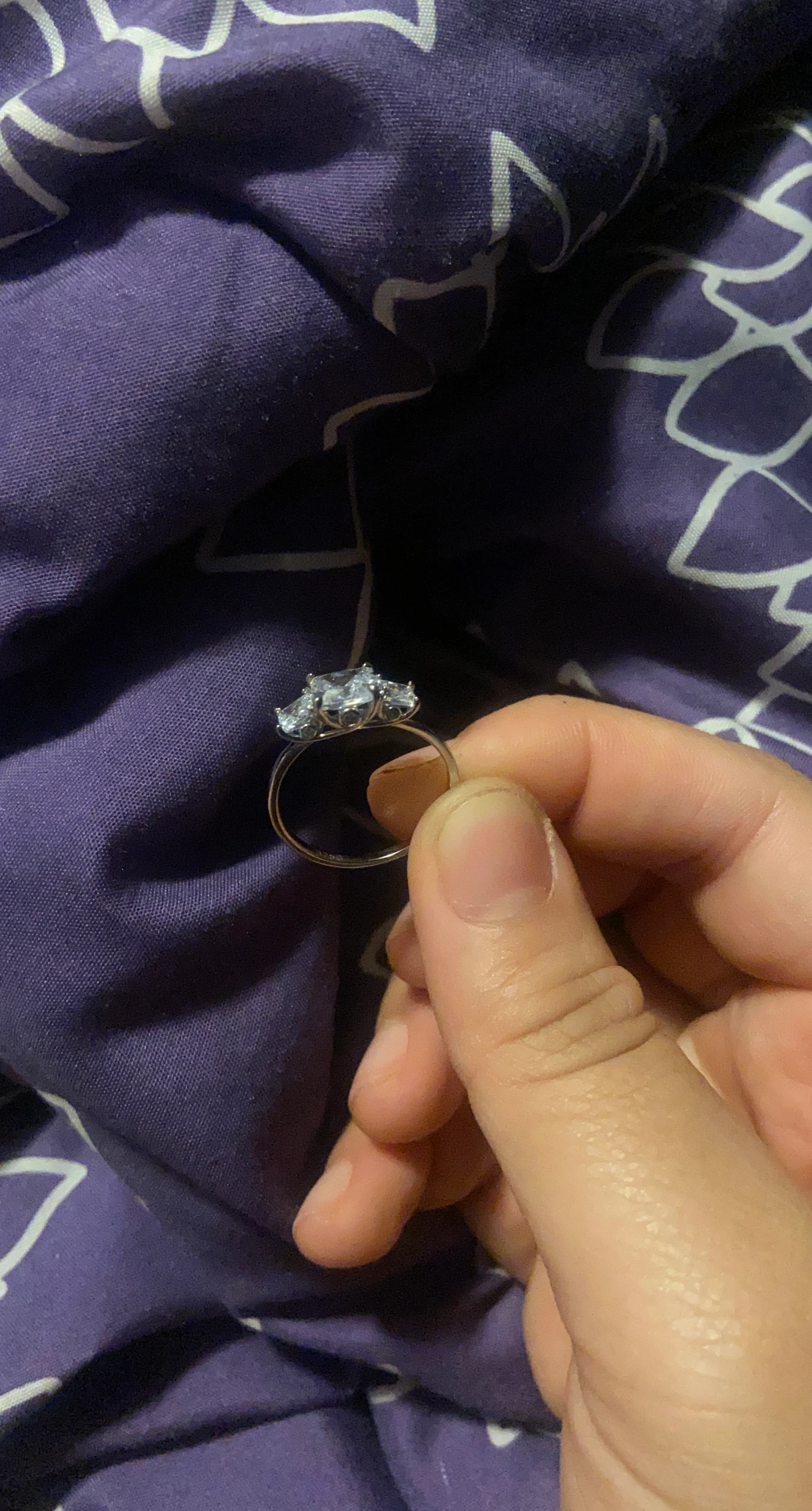 Three Stone Ring with Cubic Zirconia