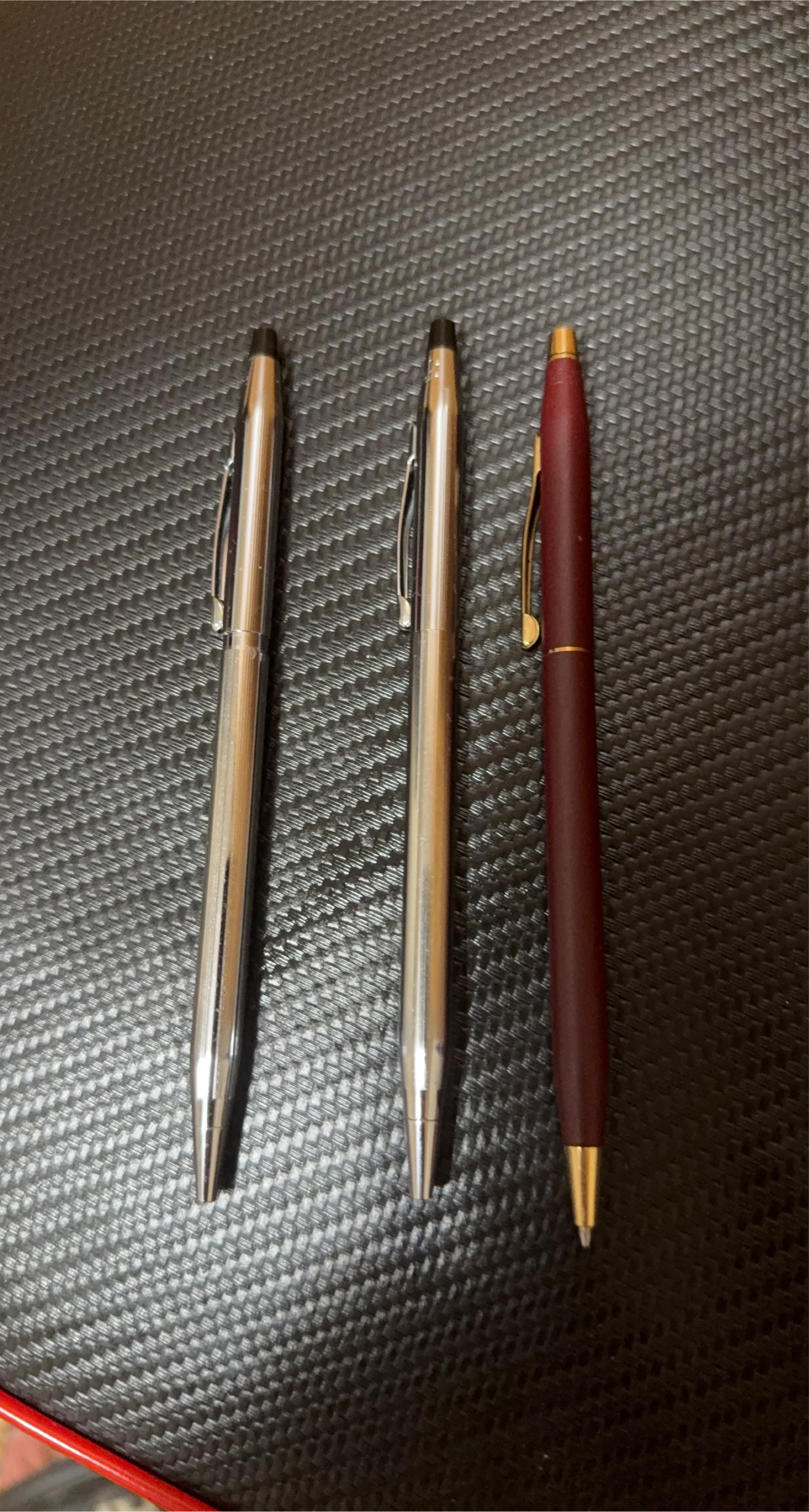 Cross Pens - Chrome and Burgundy Set