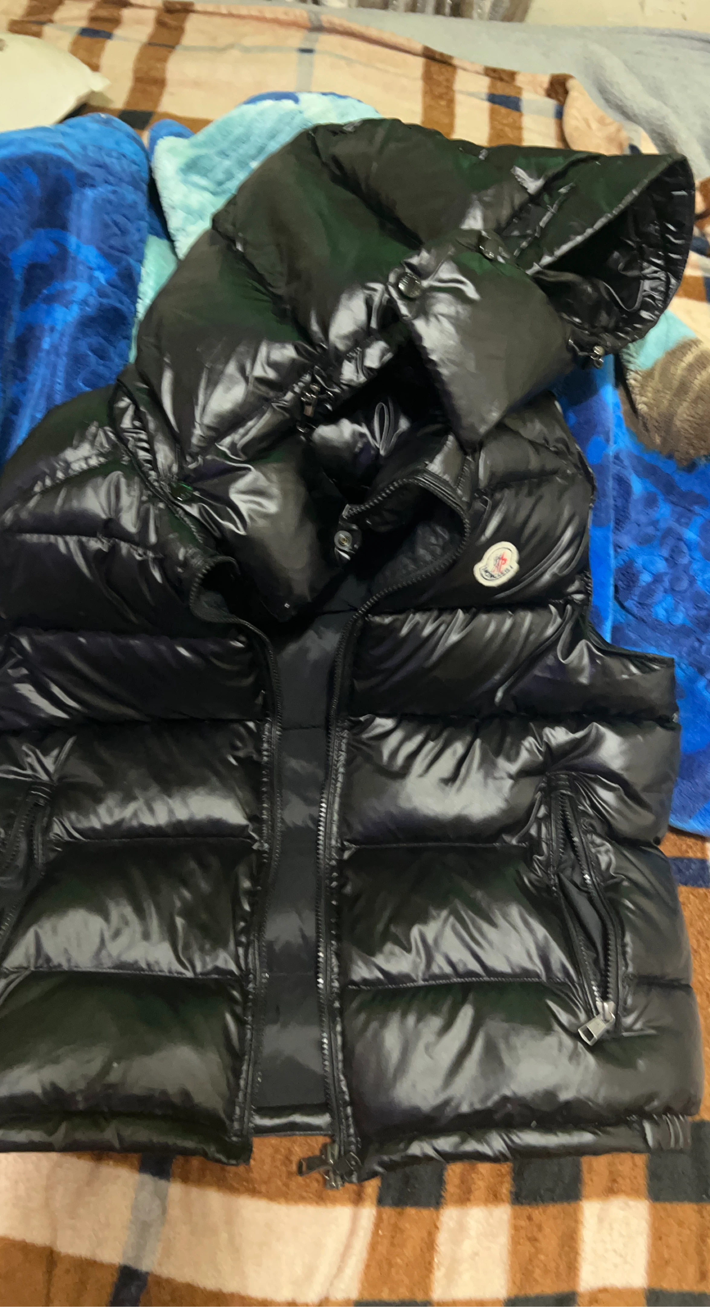 Moncler Black Shiny Puffer Vest