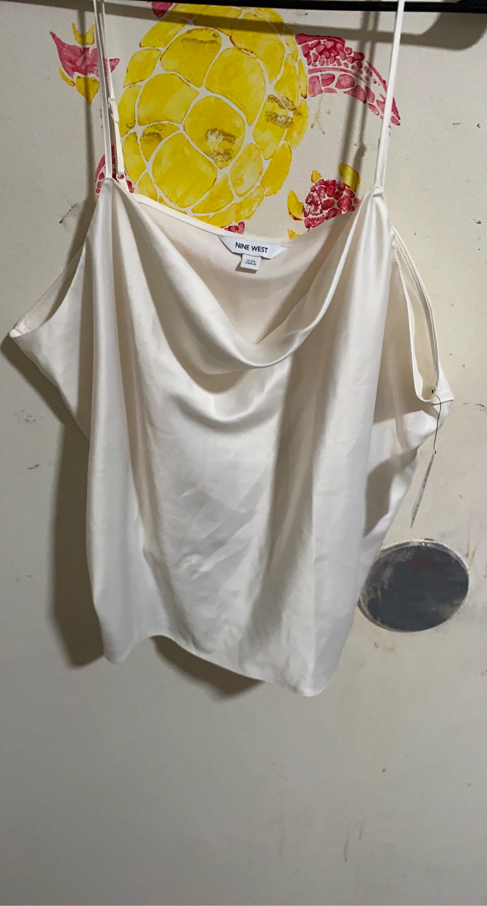 Nine West Cream Satin Cami Tank Top