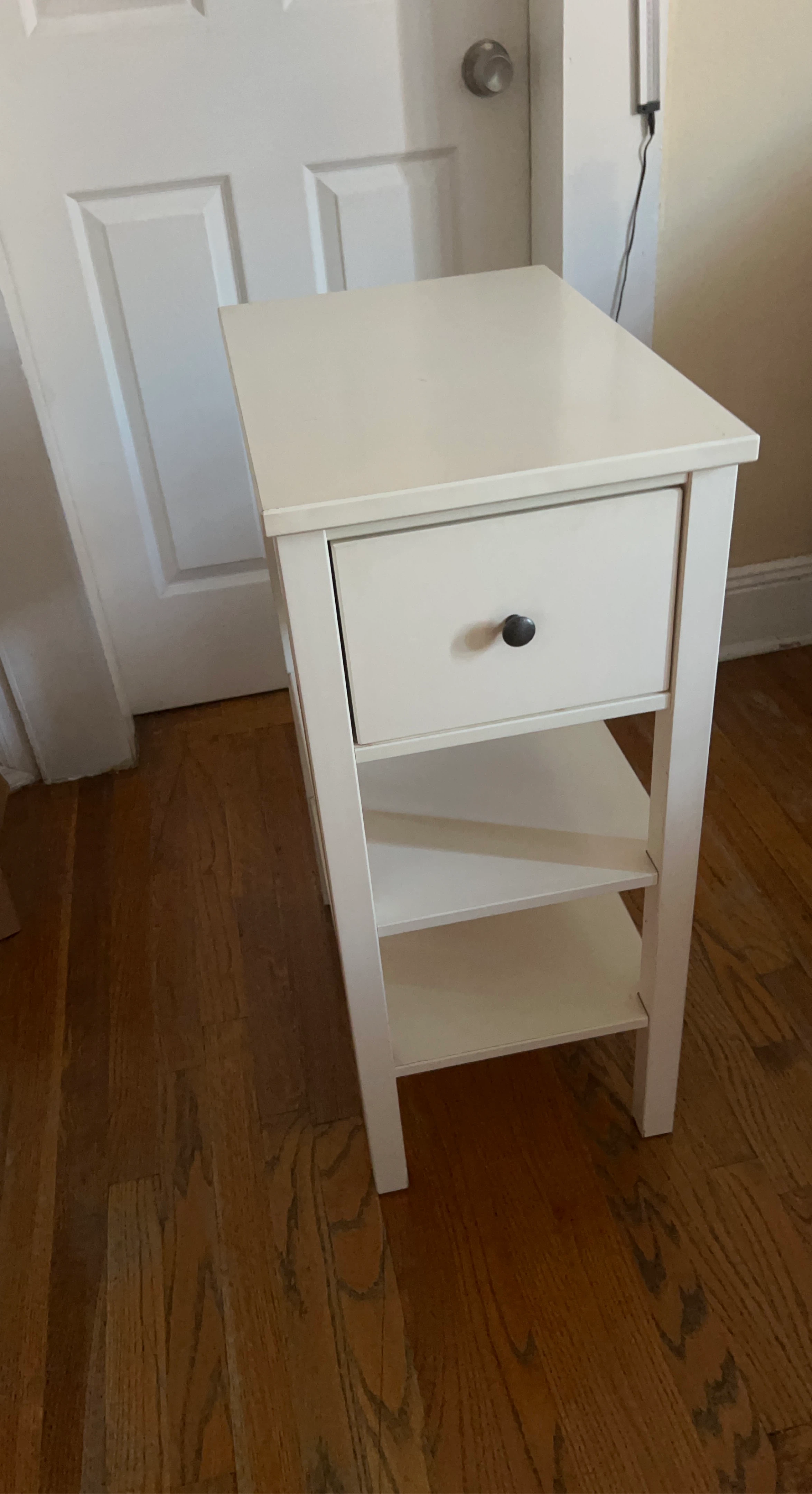 White side table with drawer and shelves - photo 2