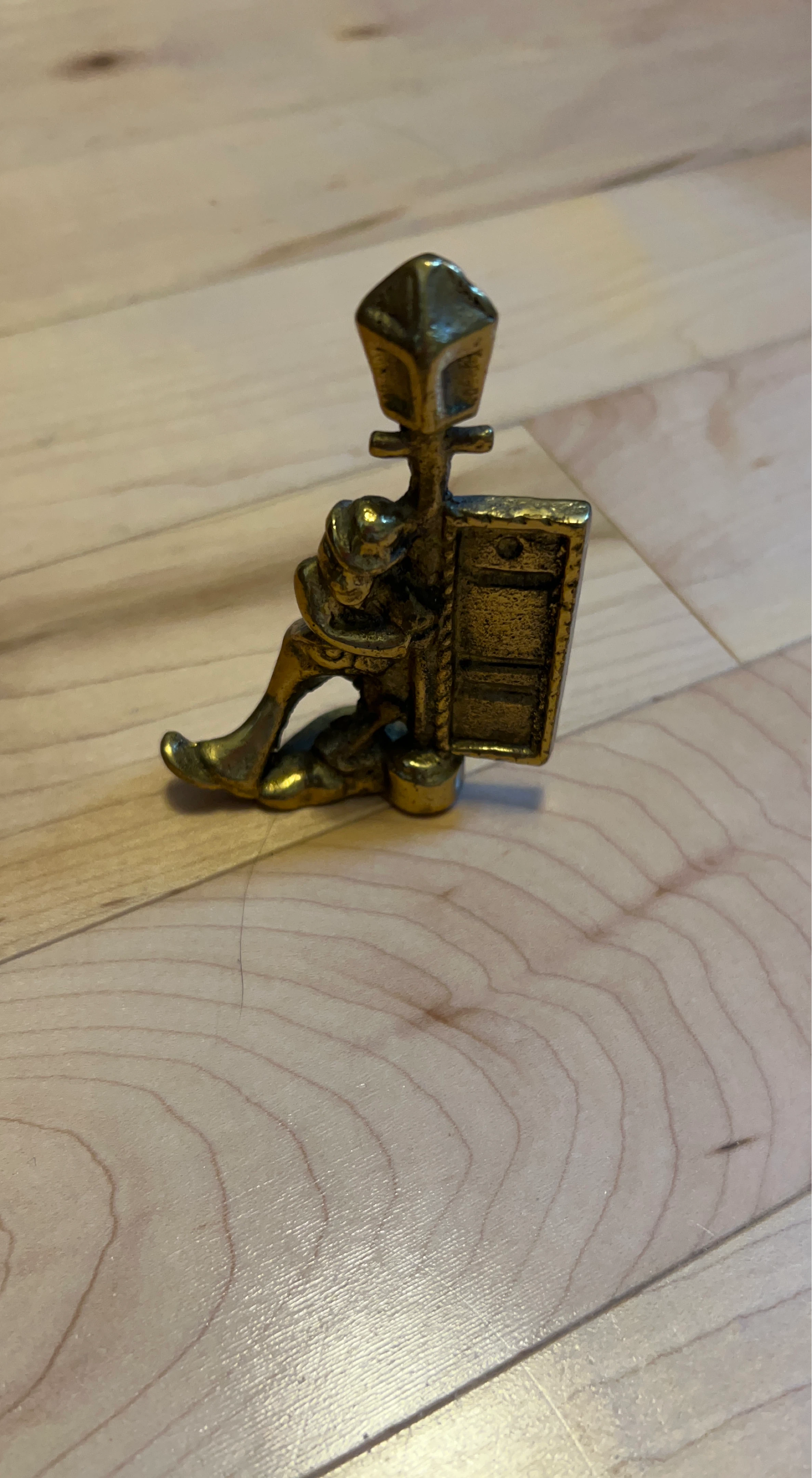 Brass Figurine of Knight with Shield