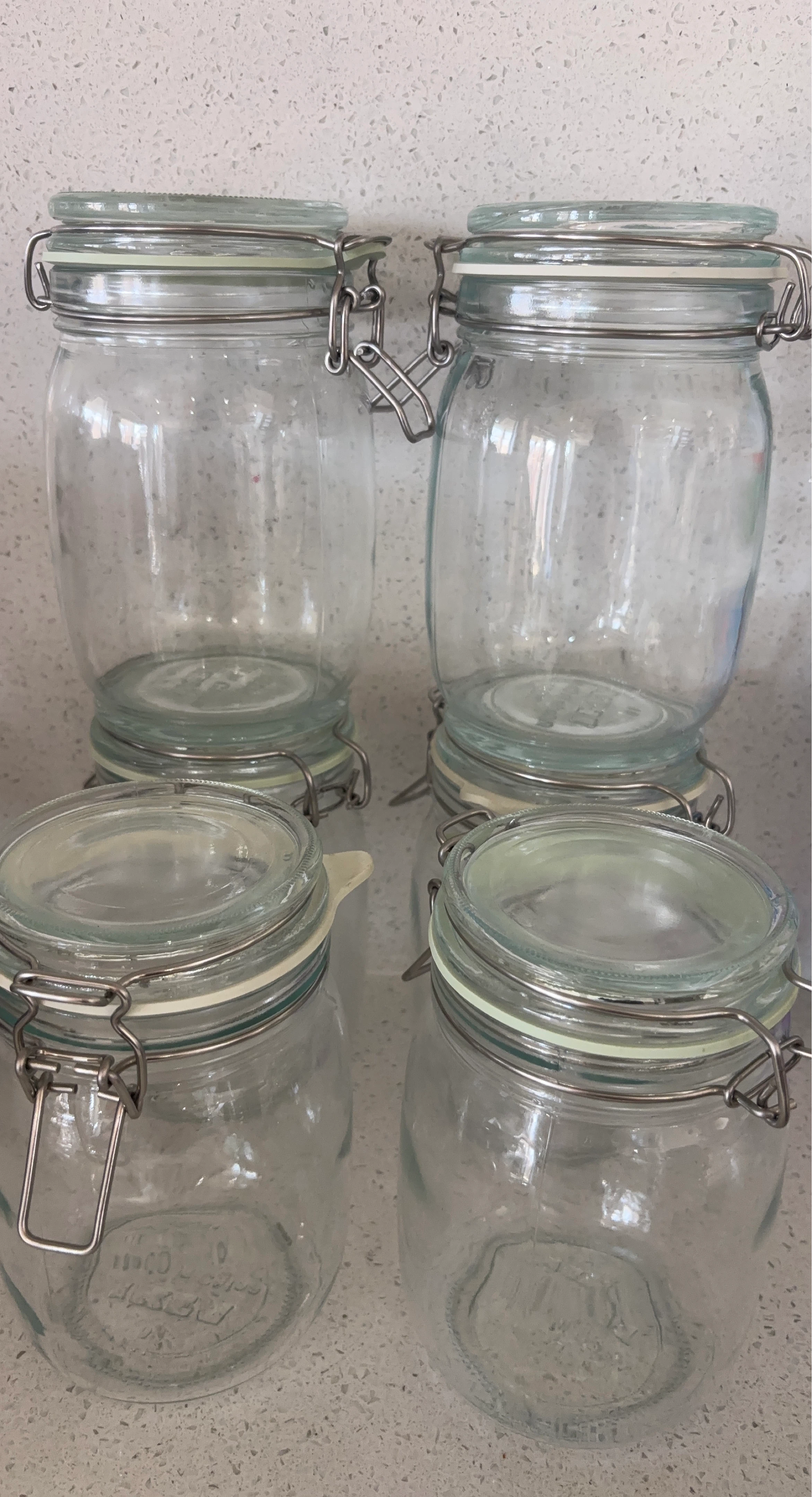 Set of 6 Glass Storage Jars with Clip Lids