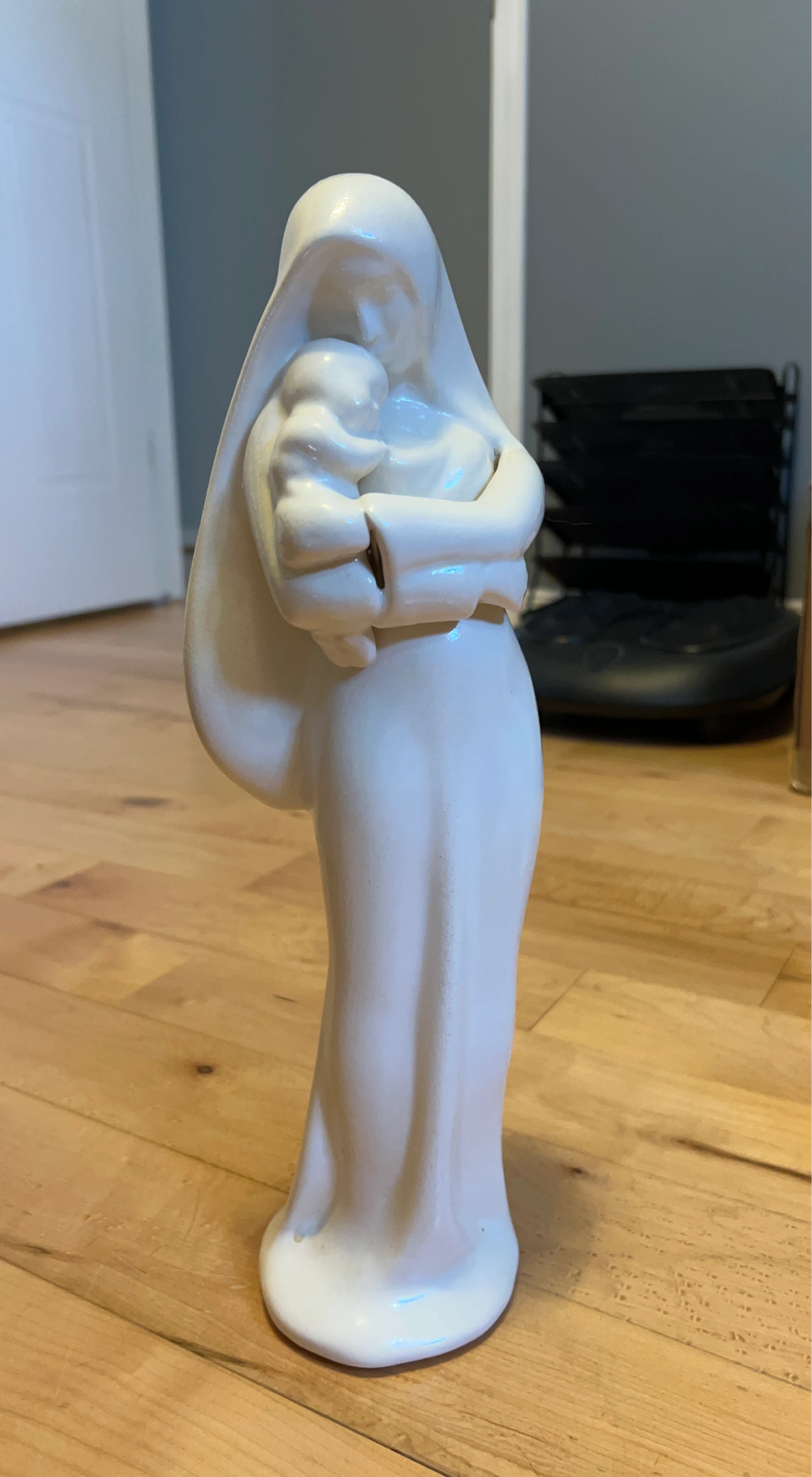 White Madonna and Child Figurine