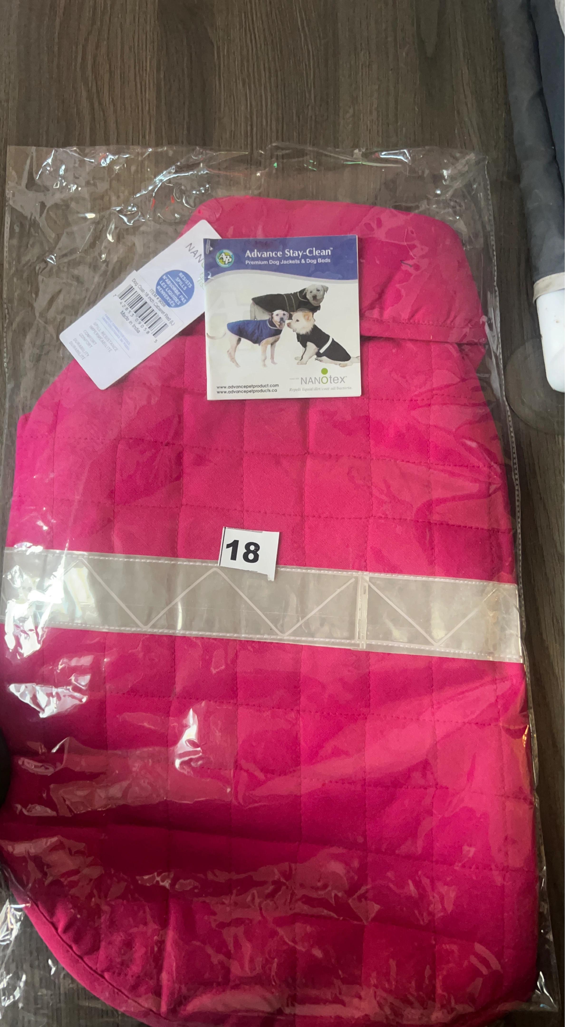 Advance Stay-Clean Dog Jacket - Size 18 - Pink
