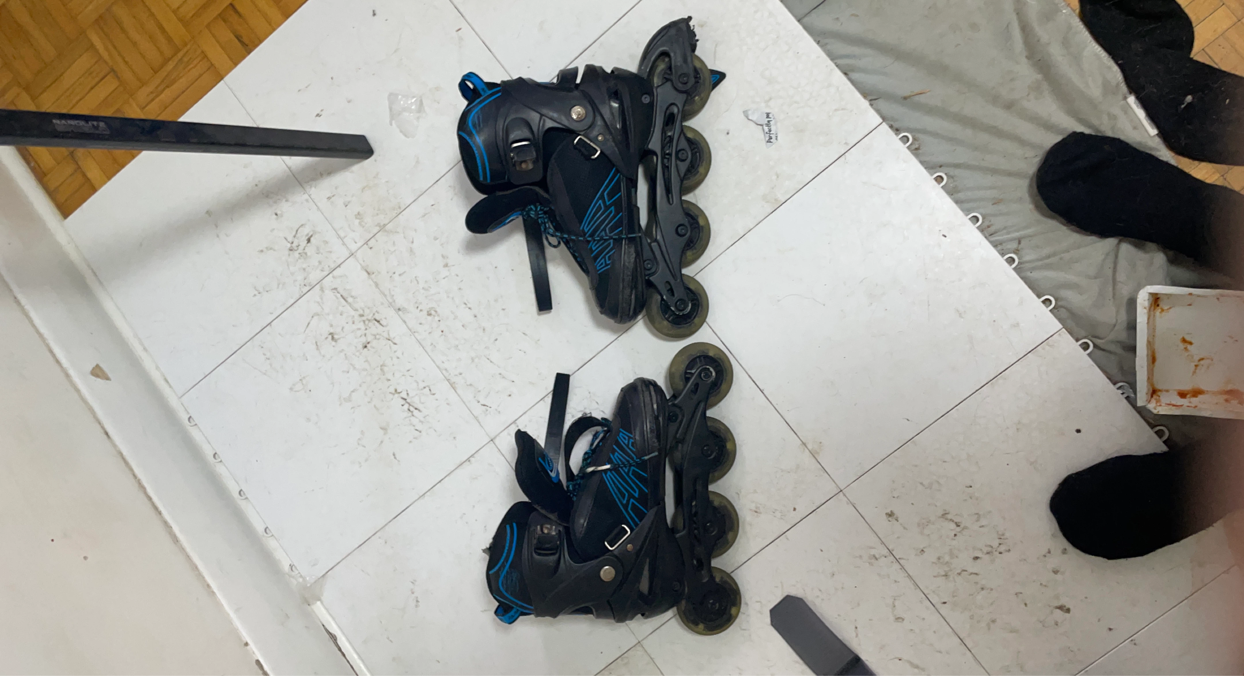 Black Inline Skates with Blue Accents