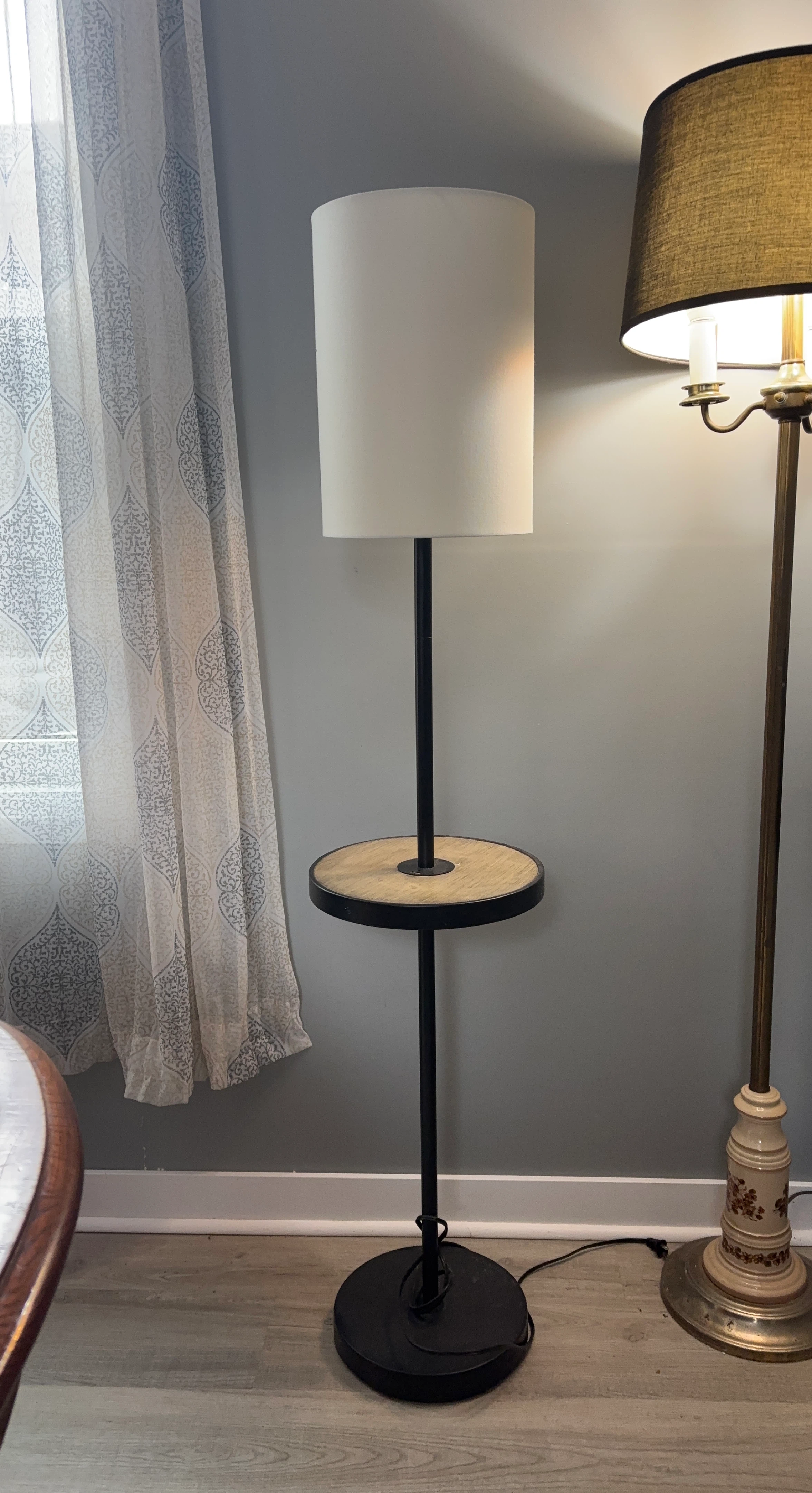 Floor Lamp with Side Table and USB Port