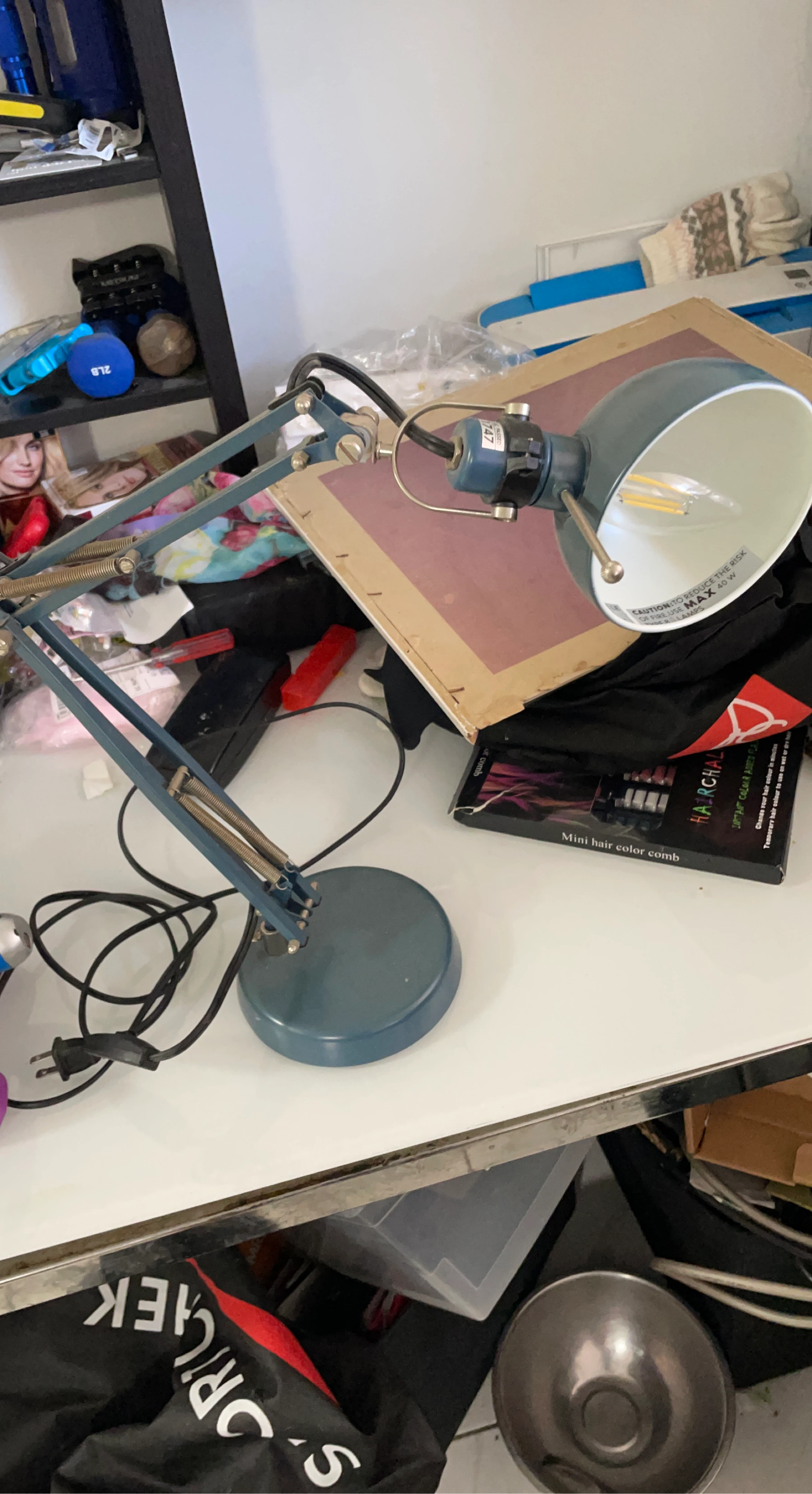 Blue Adjustable Desk Lamp