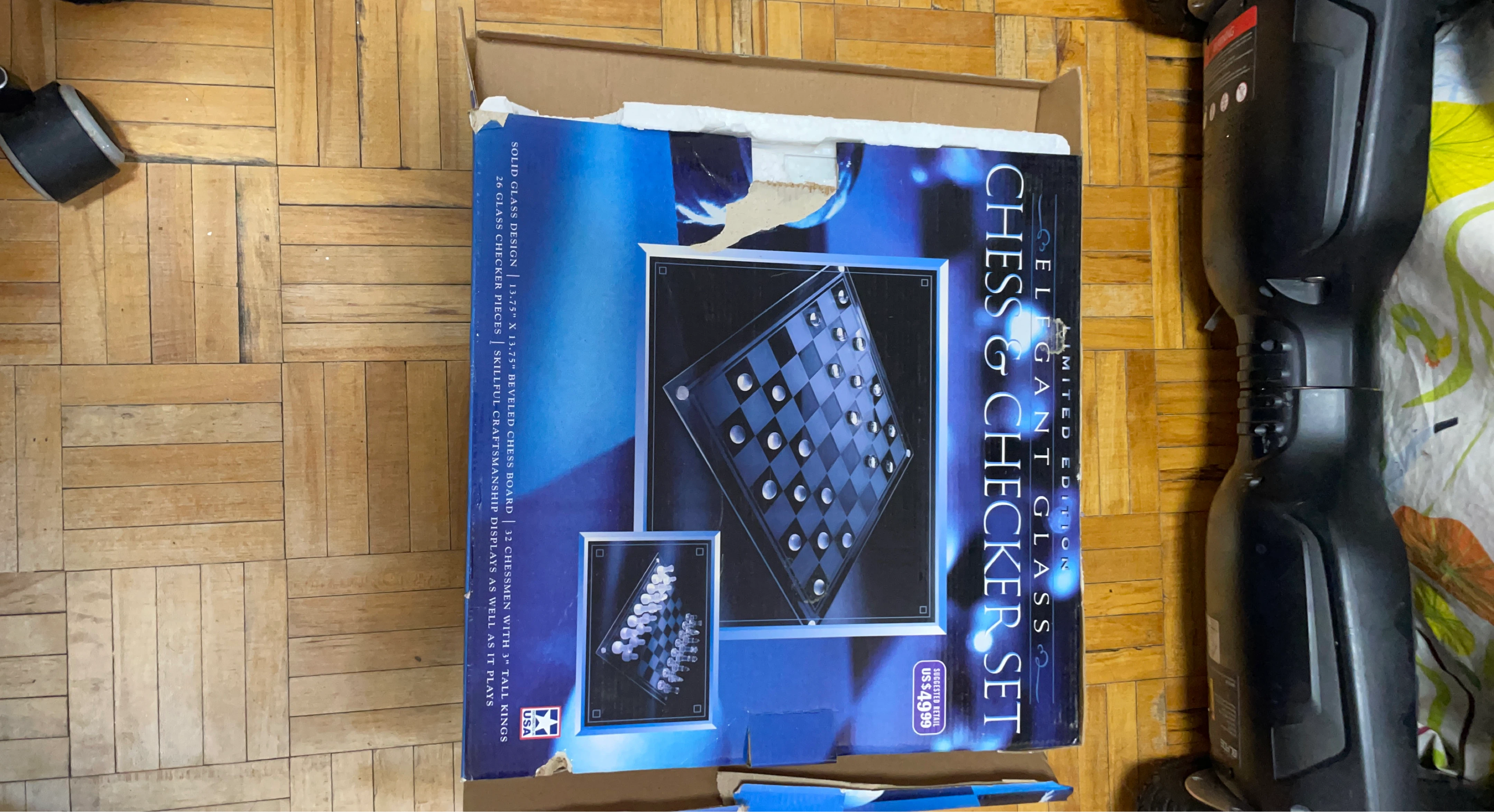 Elegant Glass Chess & Checker Set