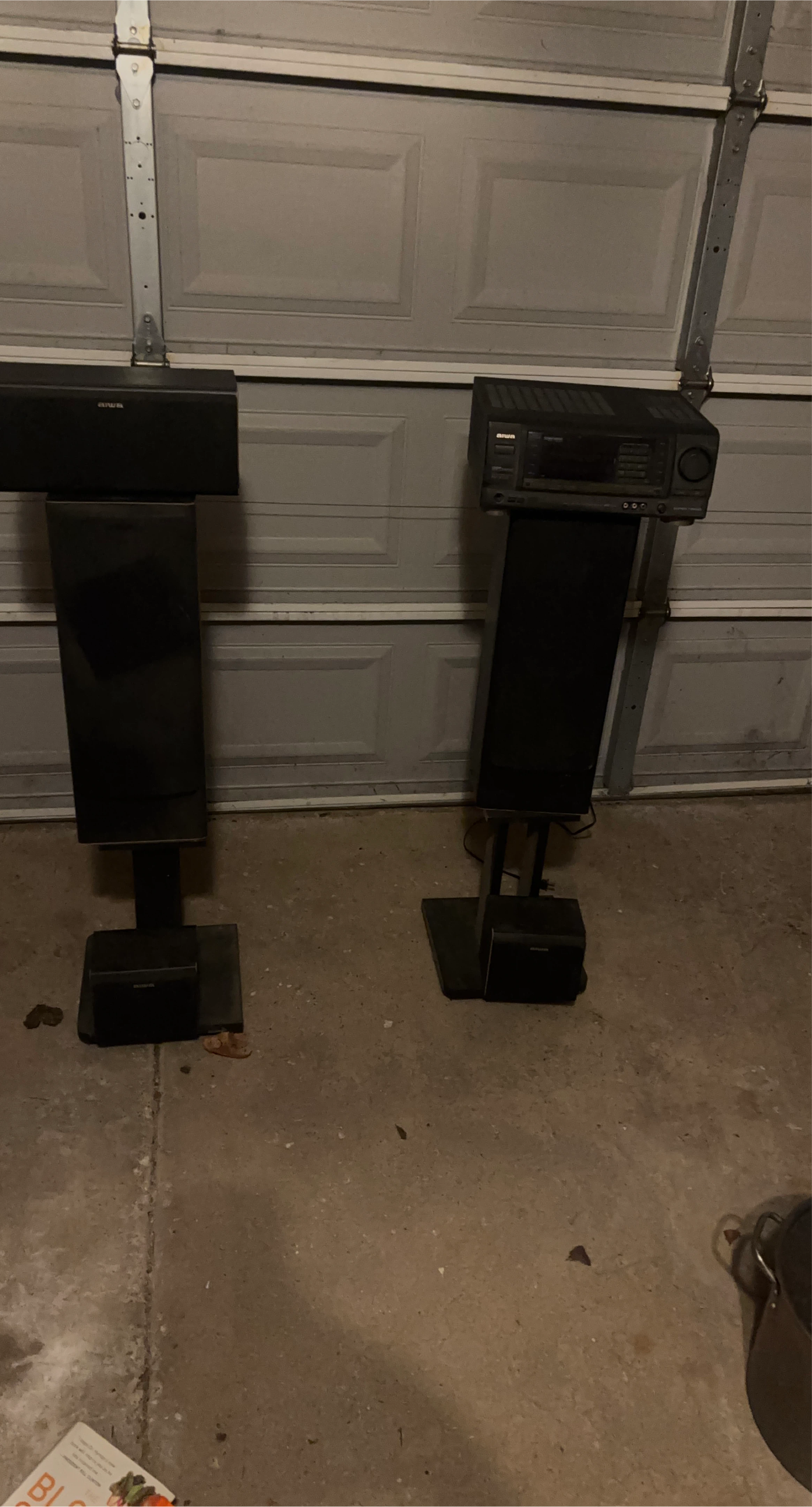Aiwa Stereo Receiver and Speakers with Stands