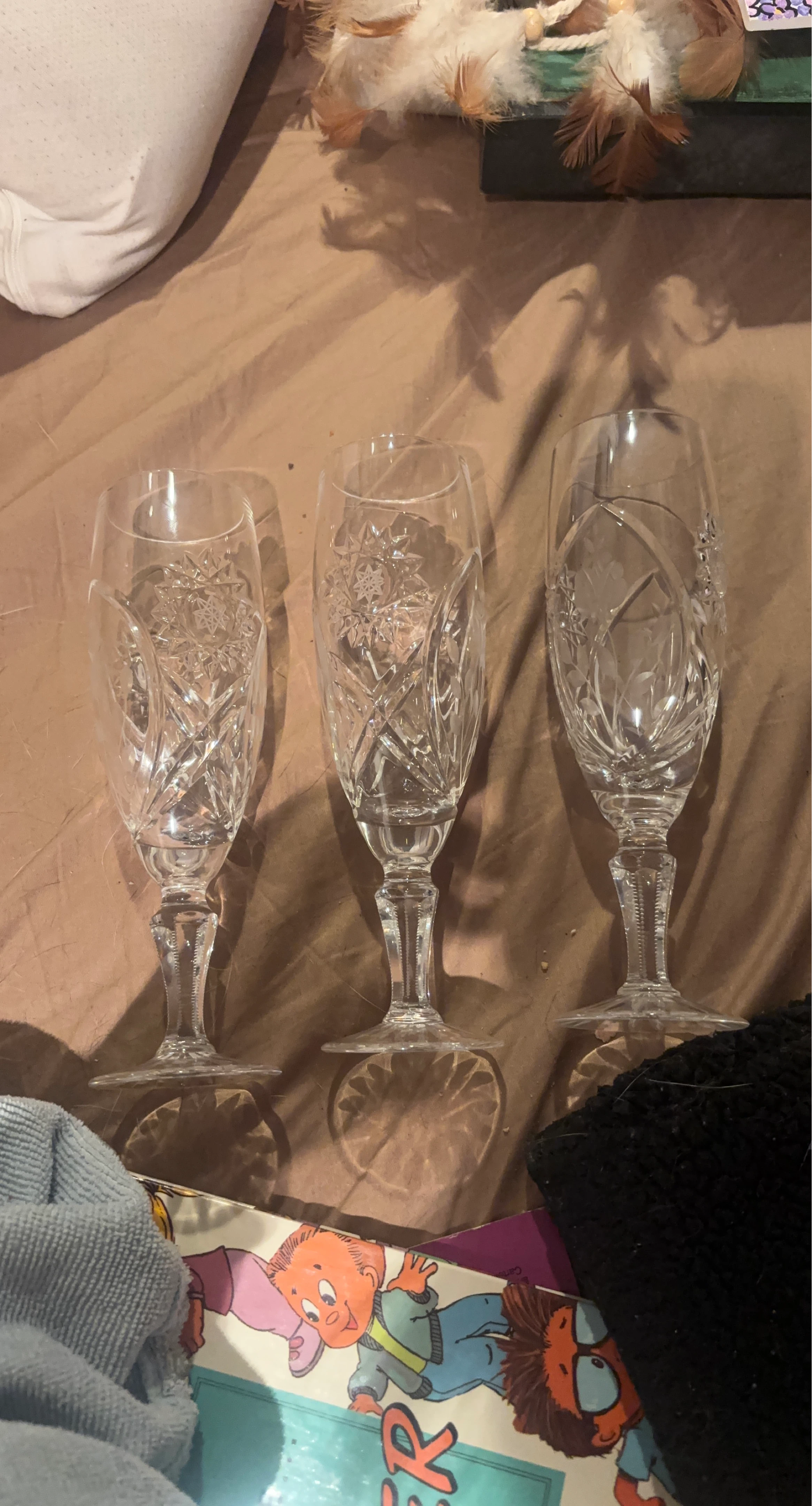 Set of 4 Crystal Champagne Flutes