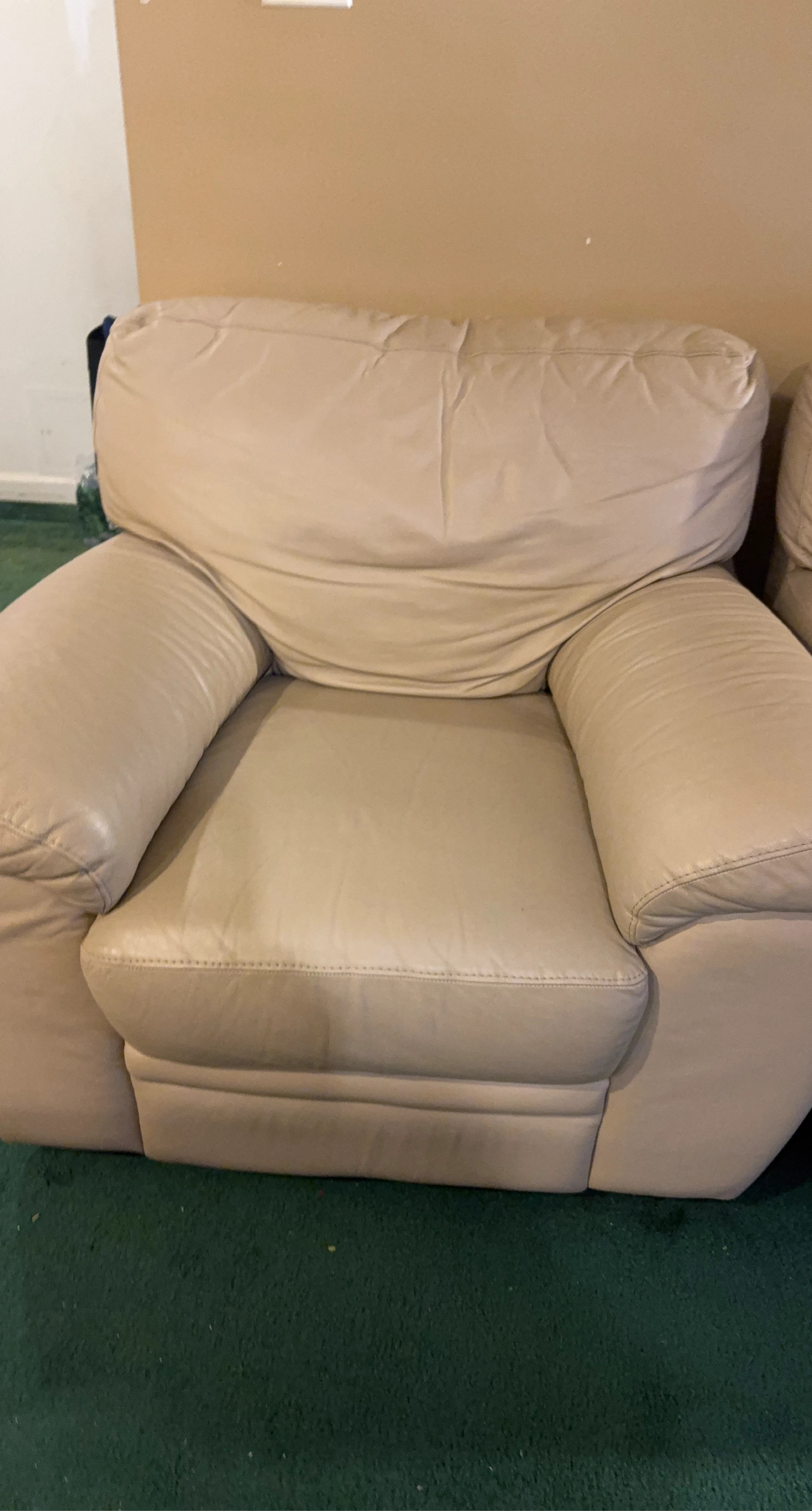 Leather Beige Armchair