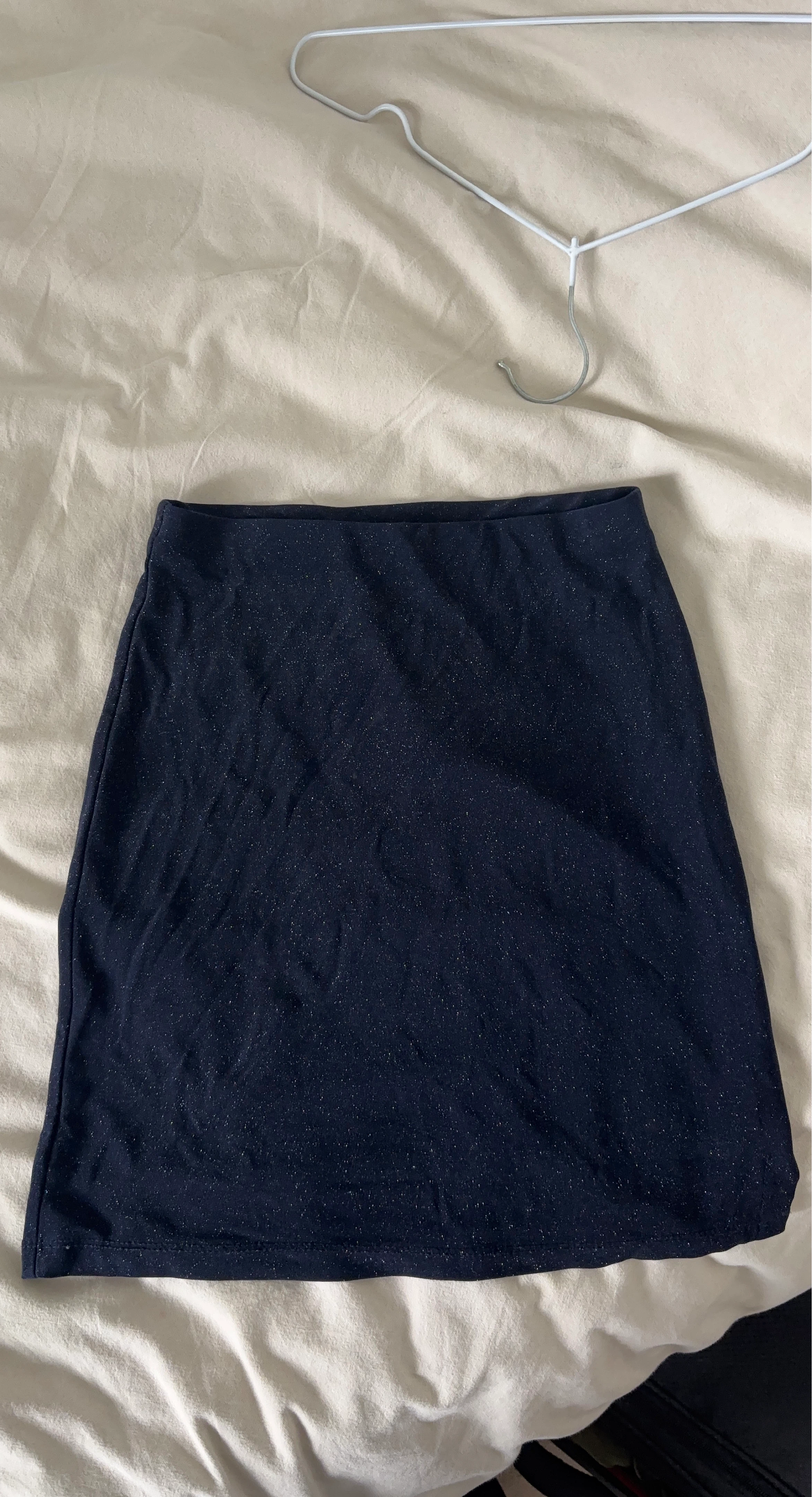 Navy Sparkle Mini Skirt