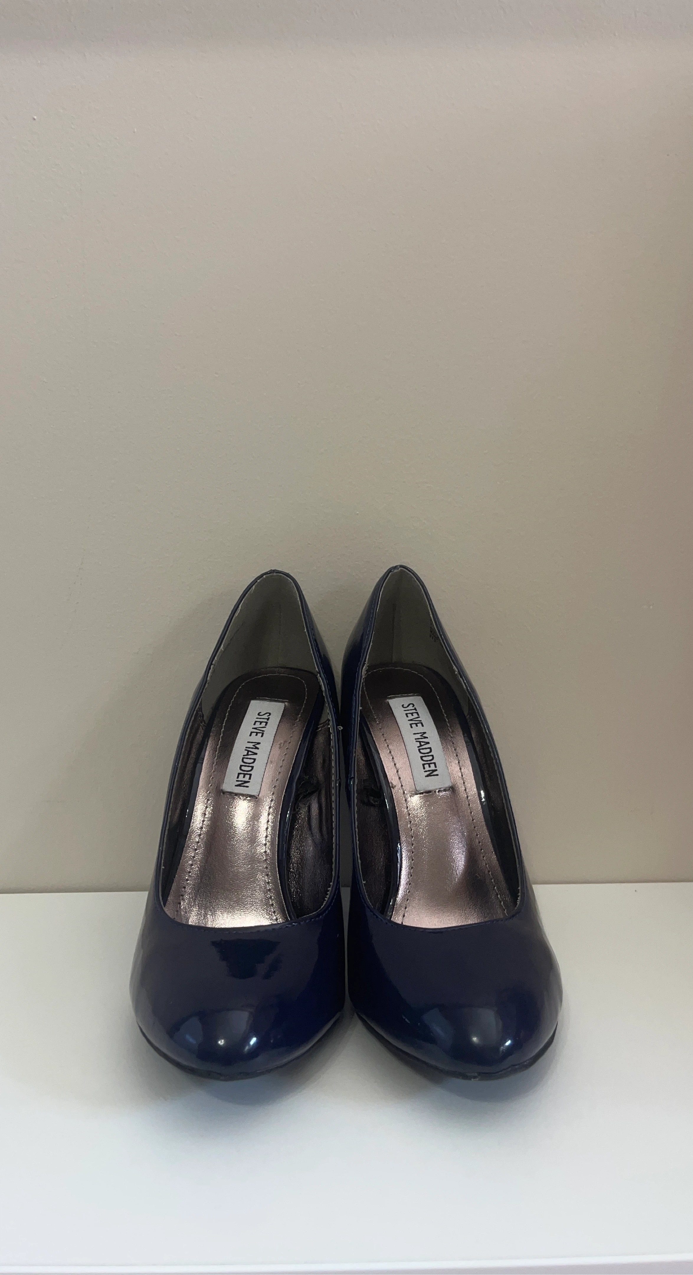 Steve Madden Navy Blue Patent Heels