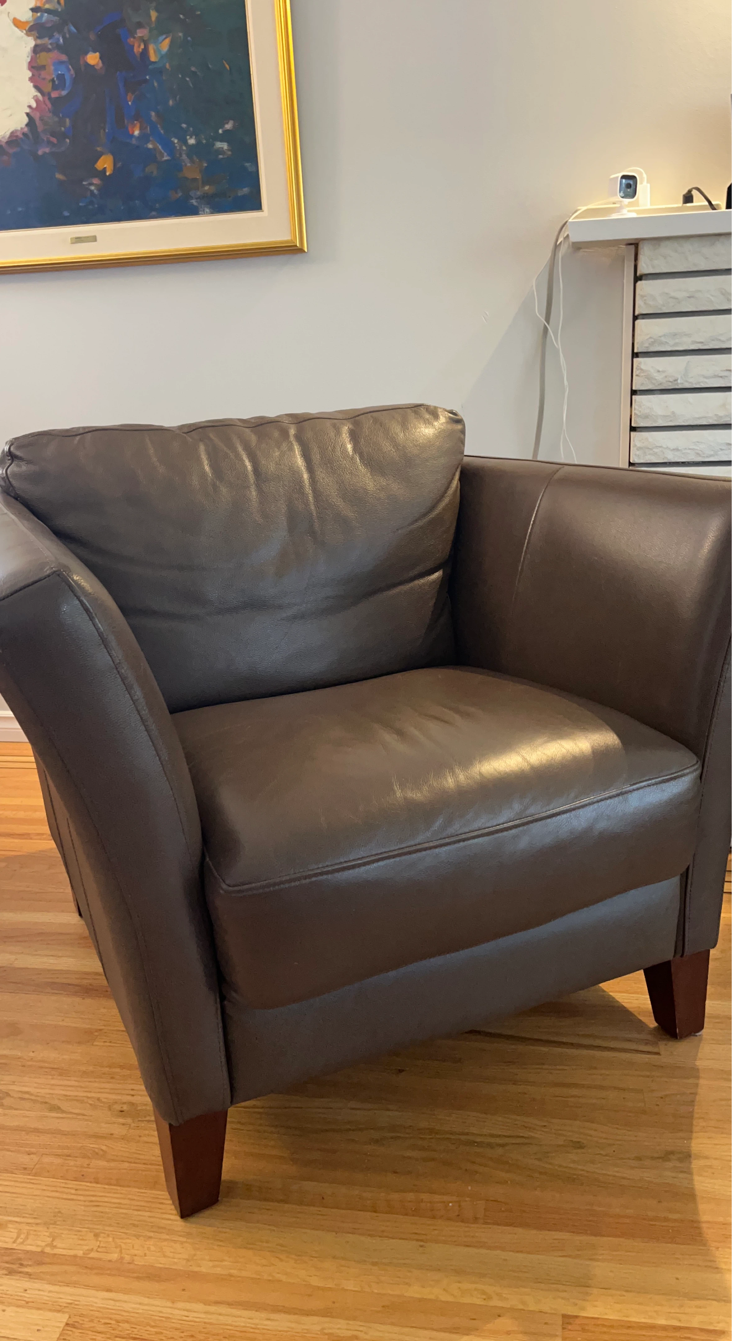 Brown Leather Accent Chair