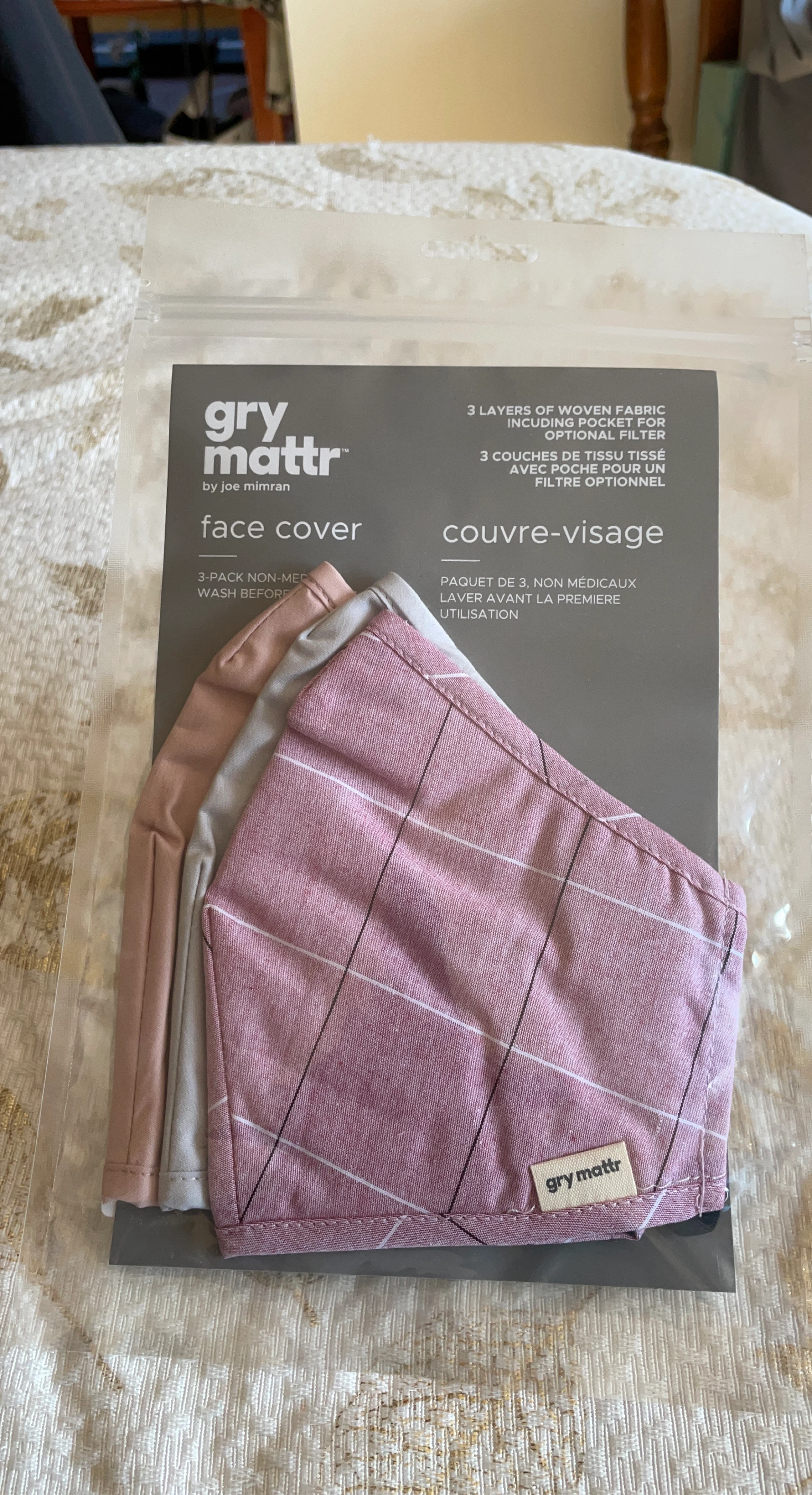Gry Mattr Face Covers - 3 Pack