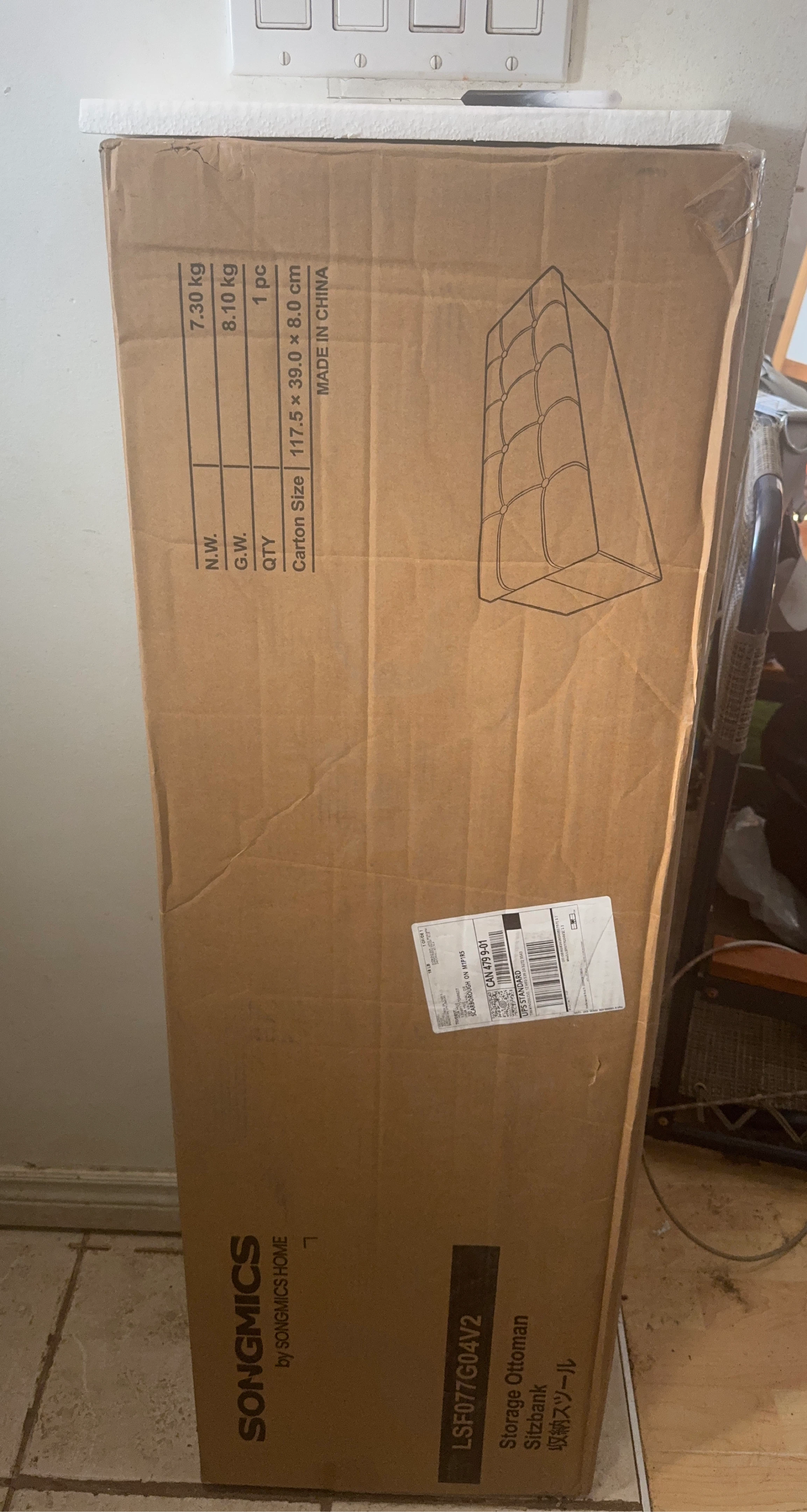 Brand new Dark Gray Storage Ottoman