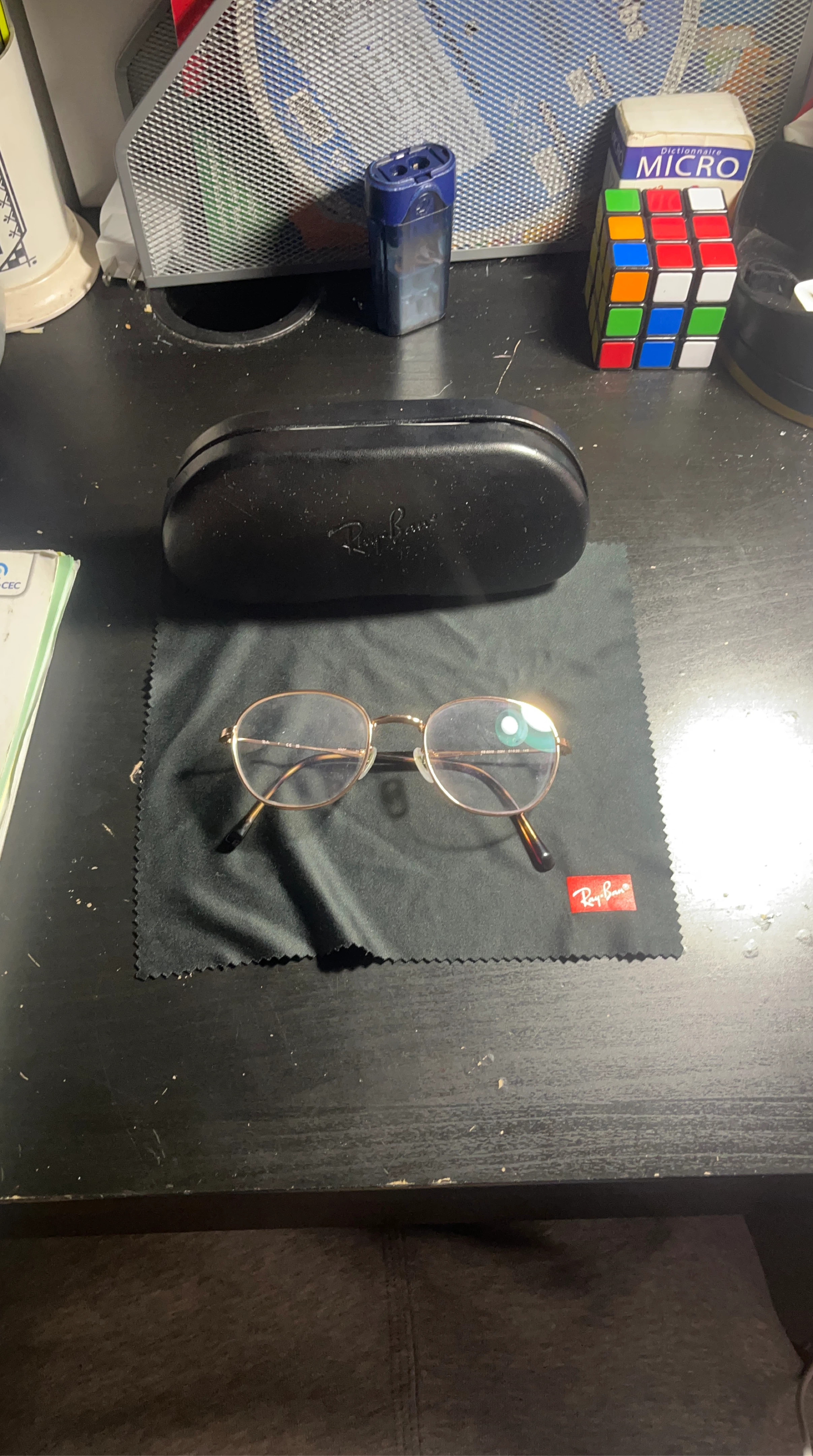 Lunettes Ray-Ban rondes dorées