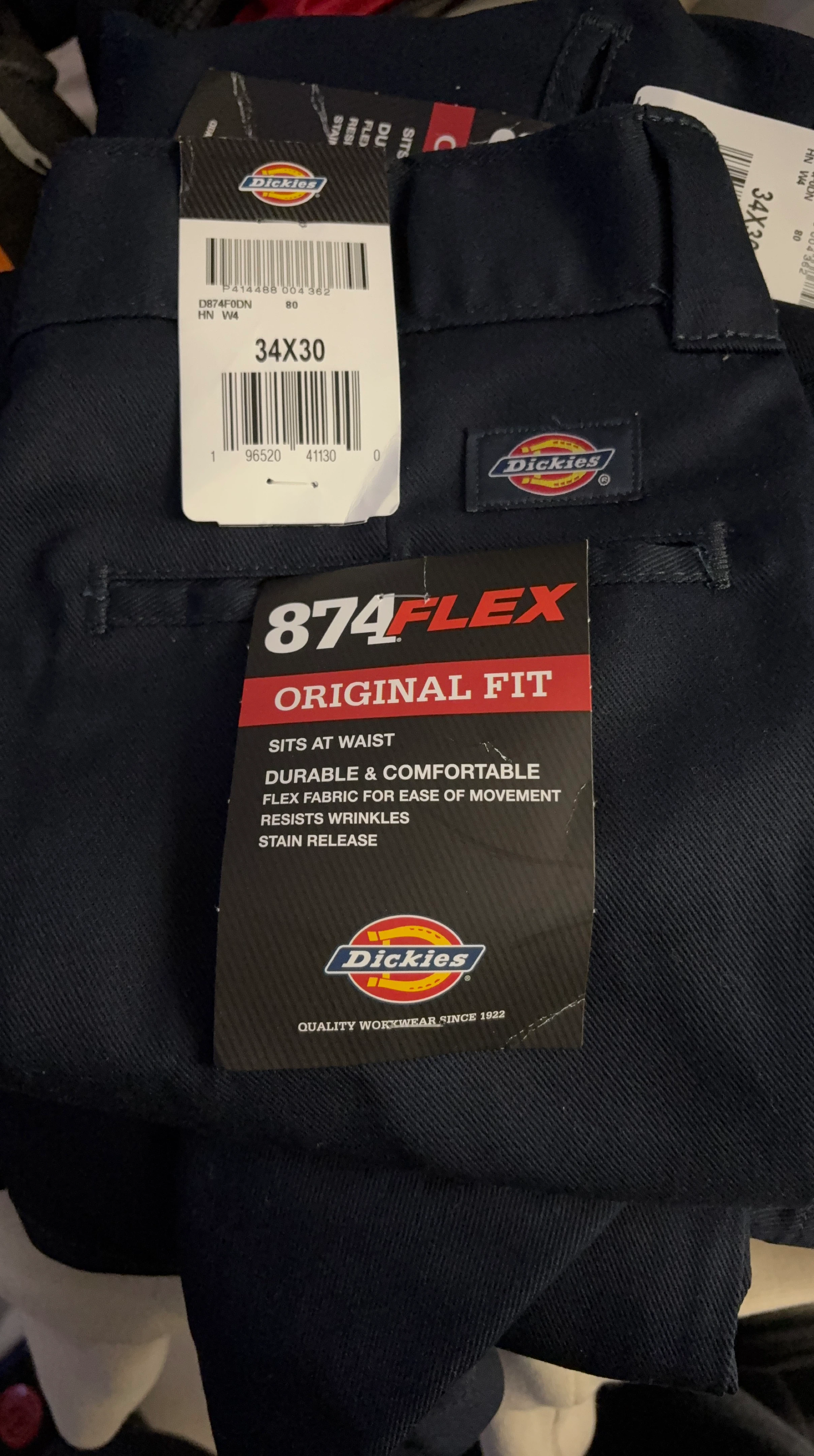 Dickies 874Flex Original Fit Pants 34x30 Navy