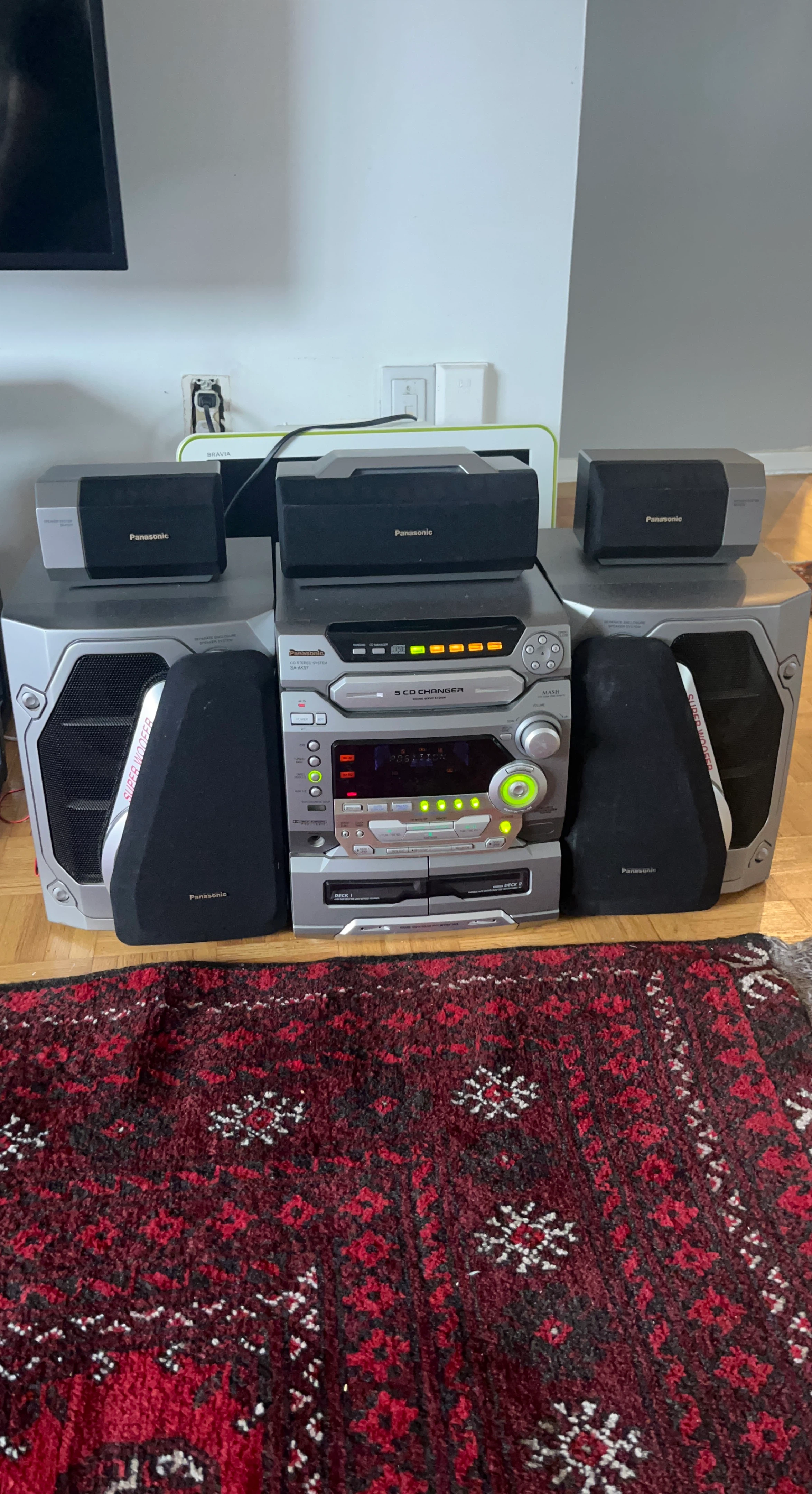 Panasonic 5 CD Changer Stereo System SA-AK57