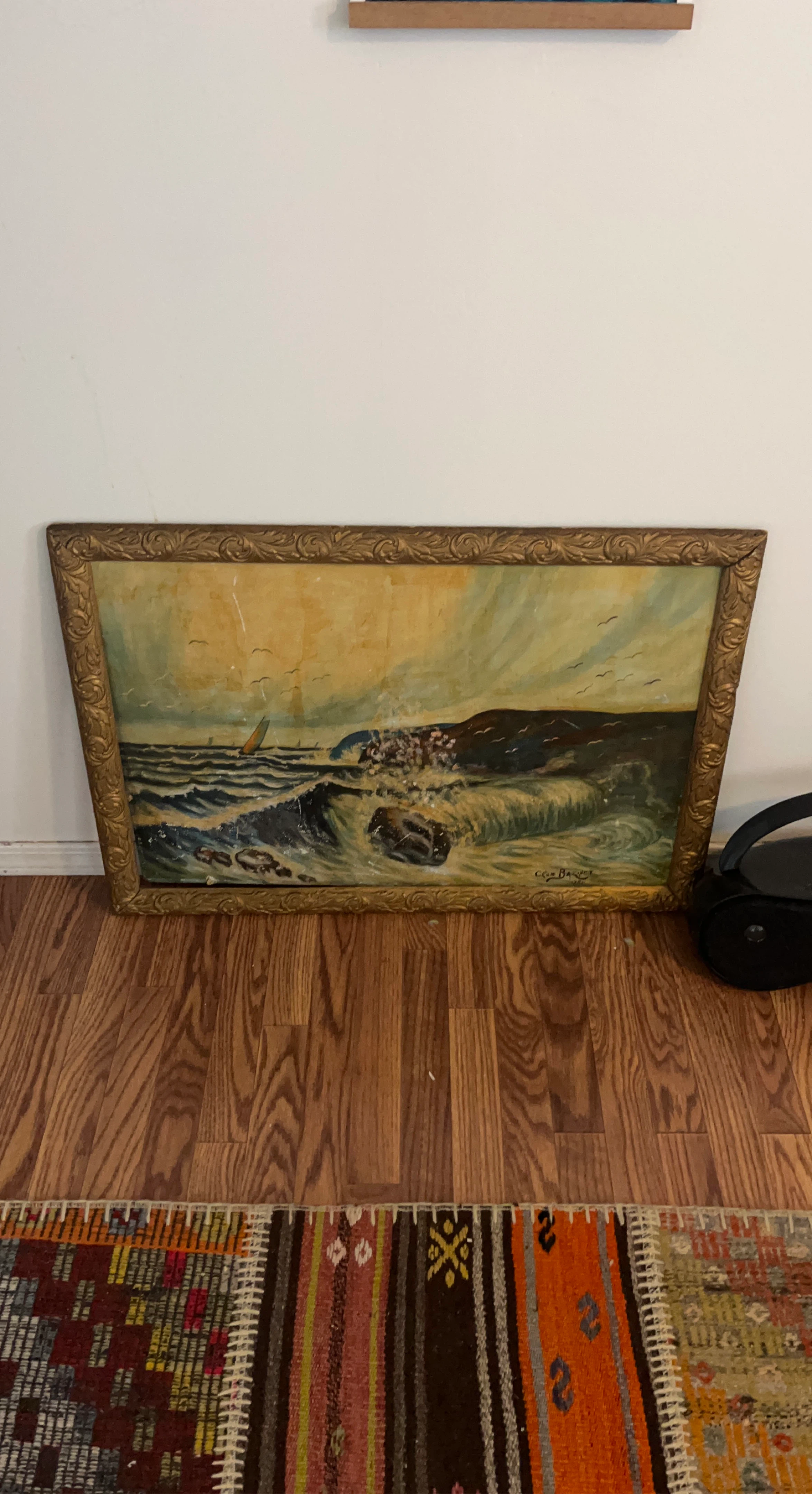 Framed Seascape Oil Painting 1926