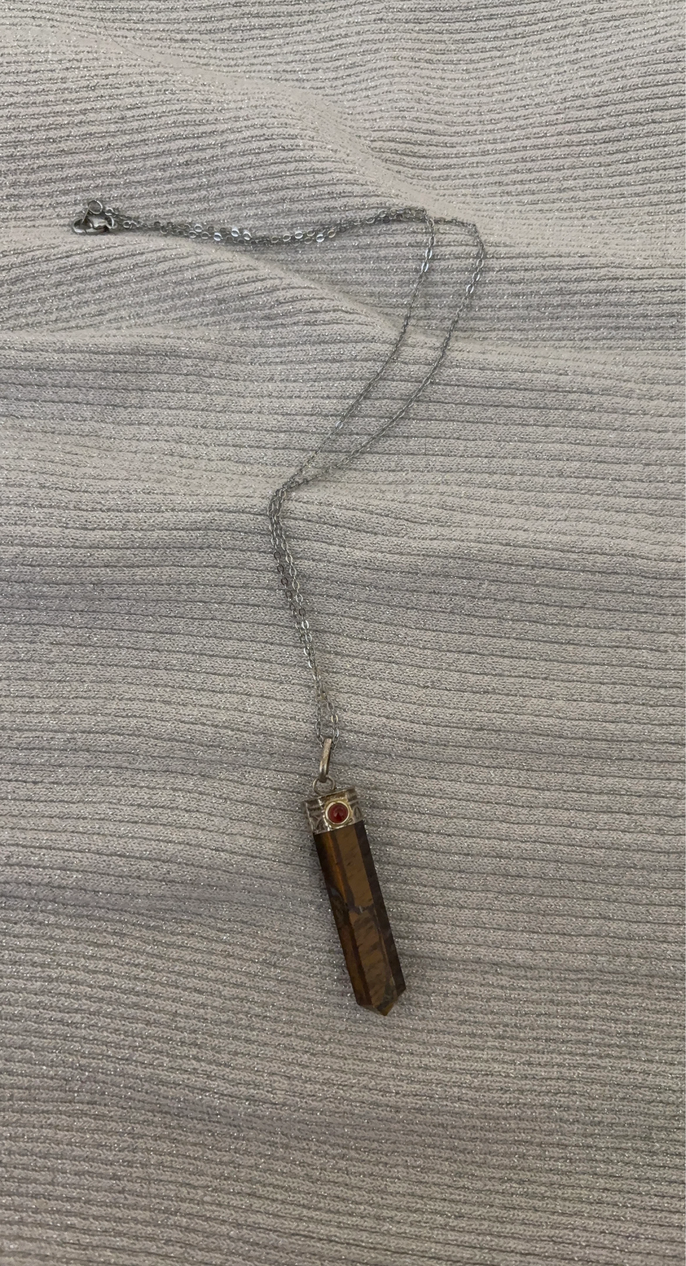 Tiger's Eye Crystal Pendant Necklace