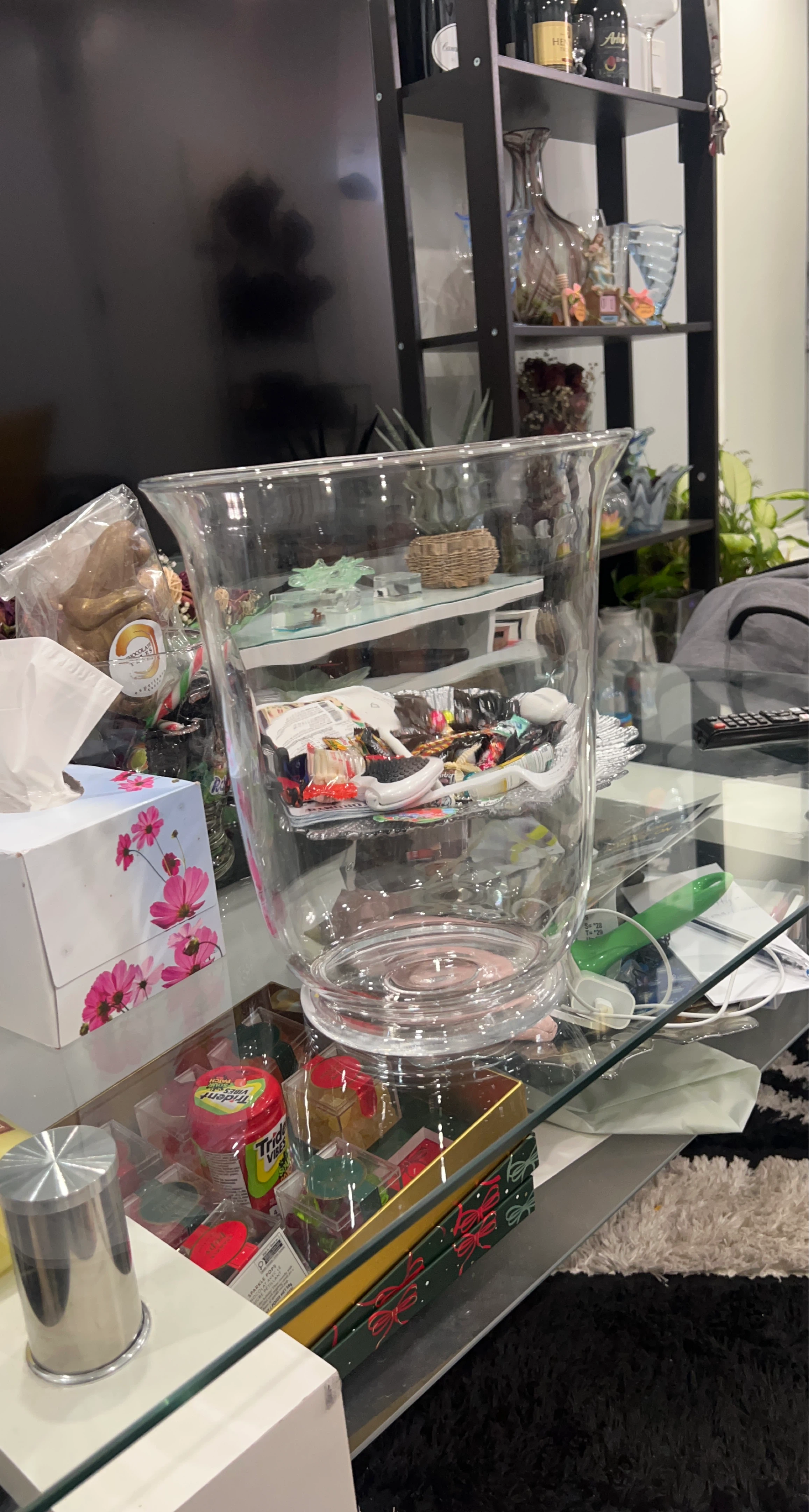Large Clear Glass Vase