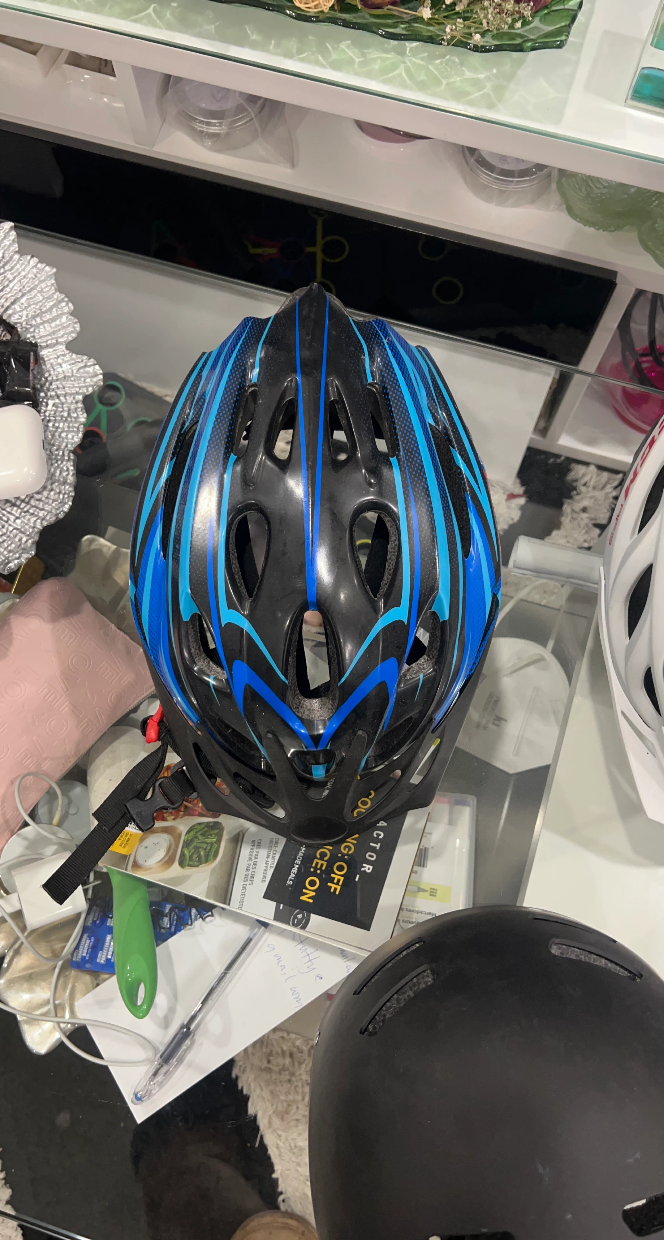 Blue and Black Cycling Helmet