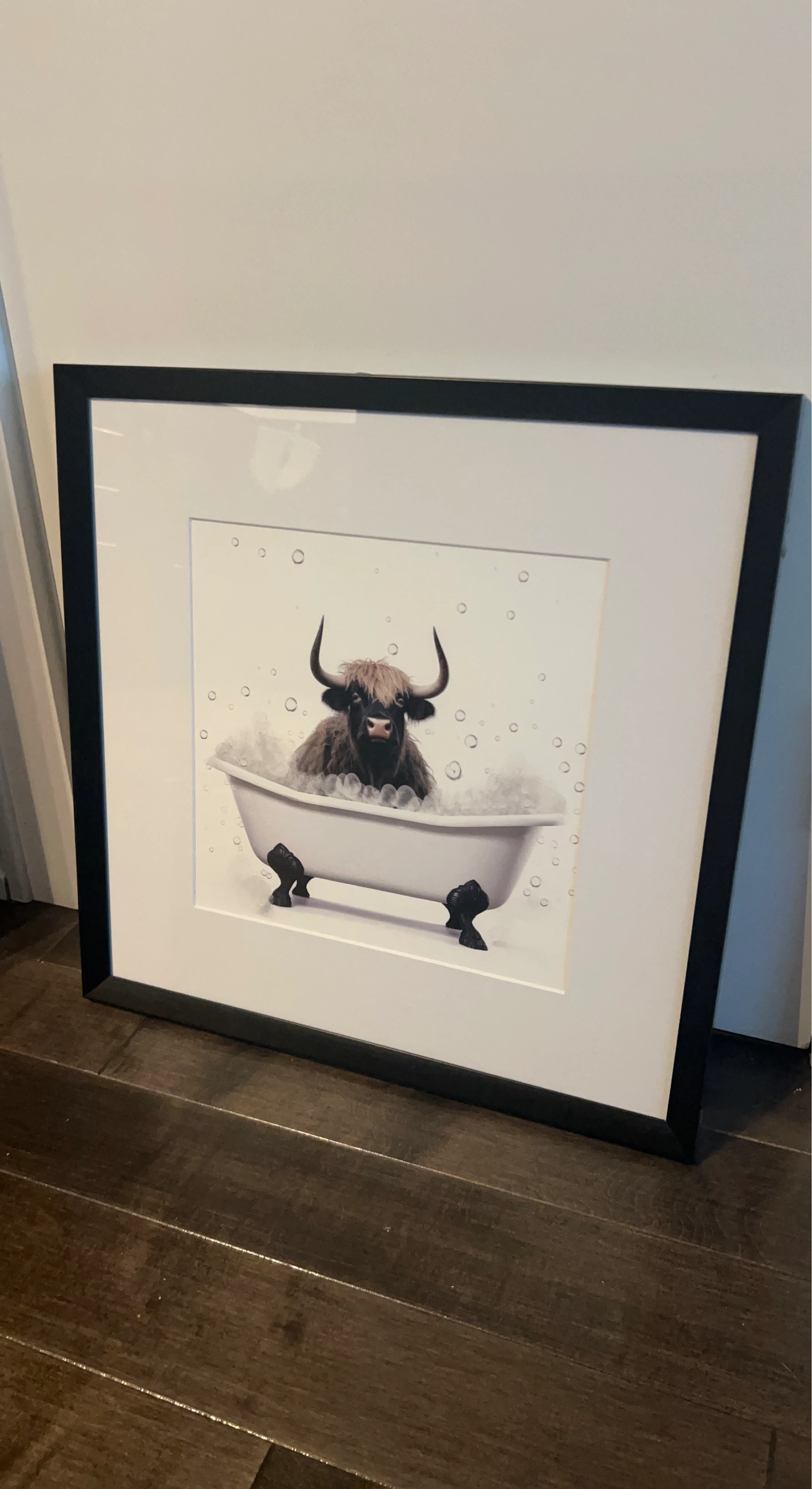 Framed Highland Cow Bath Art