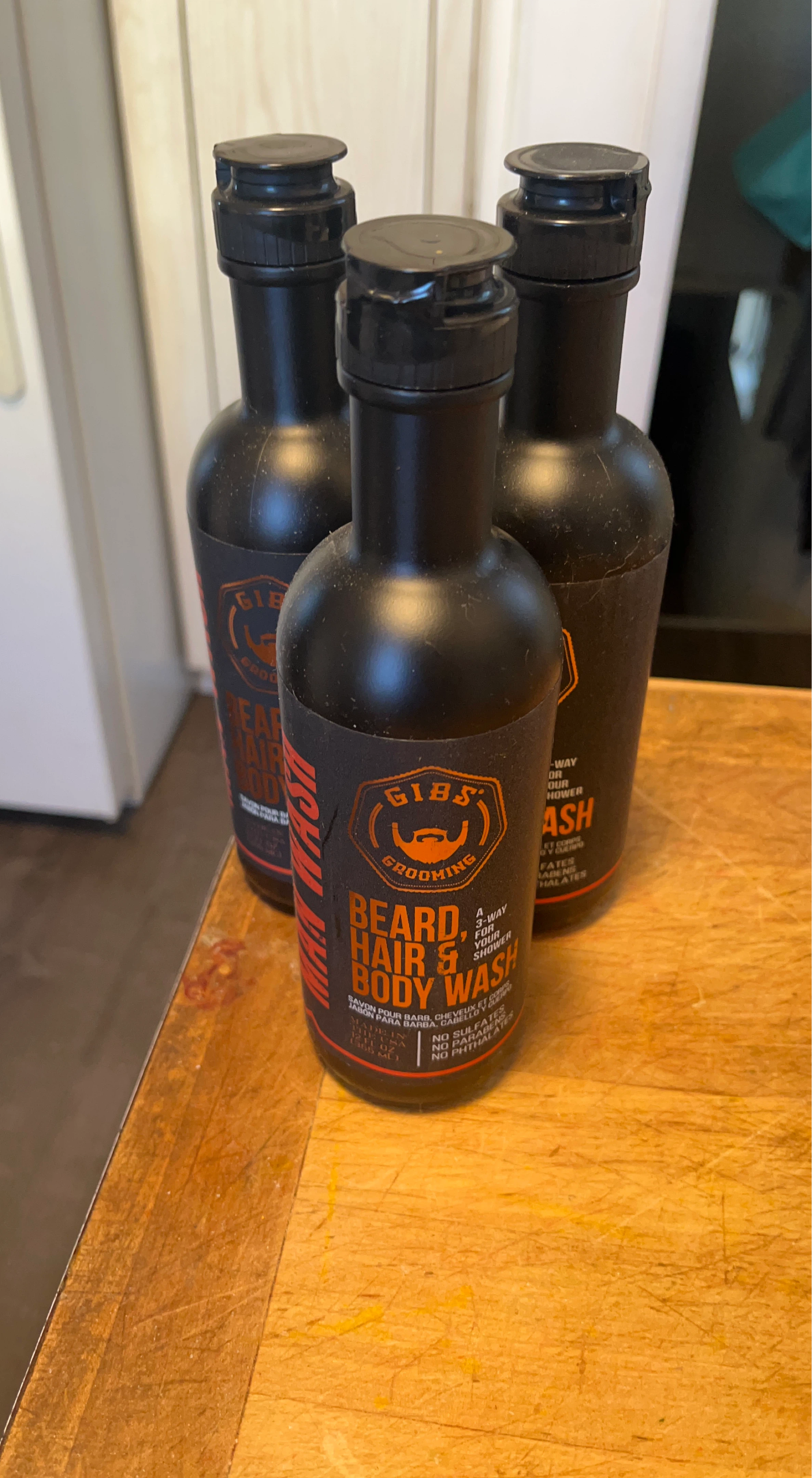 3 - Gibs Grooming Beard, Hair & Body Wash (3-pack)