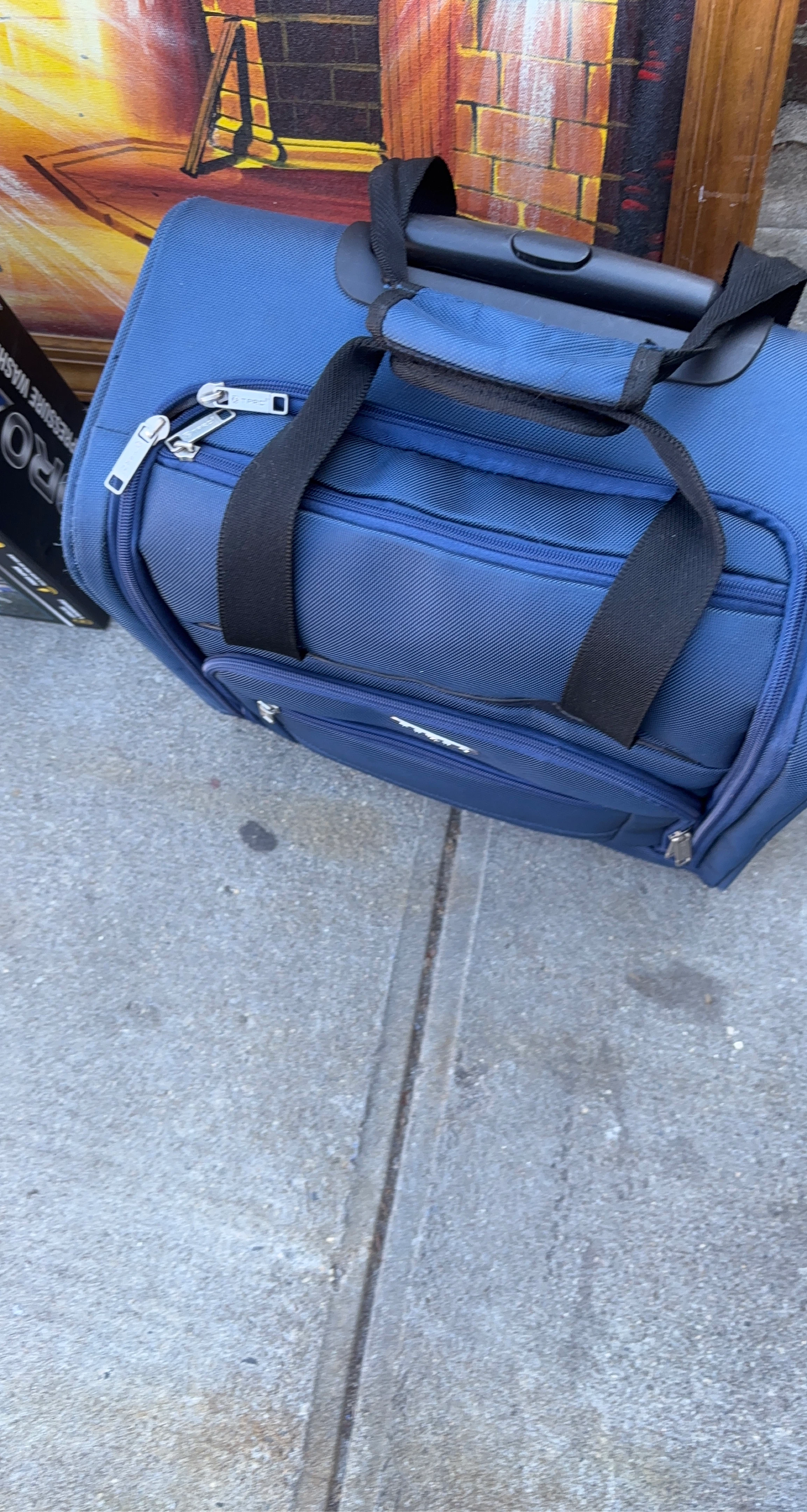 Blue Rolling Suitcase
