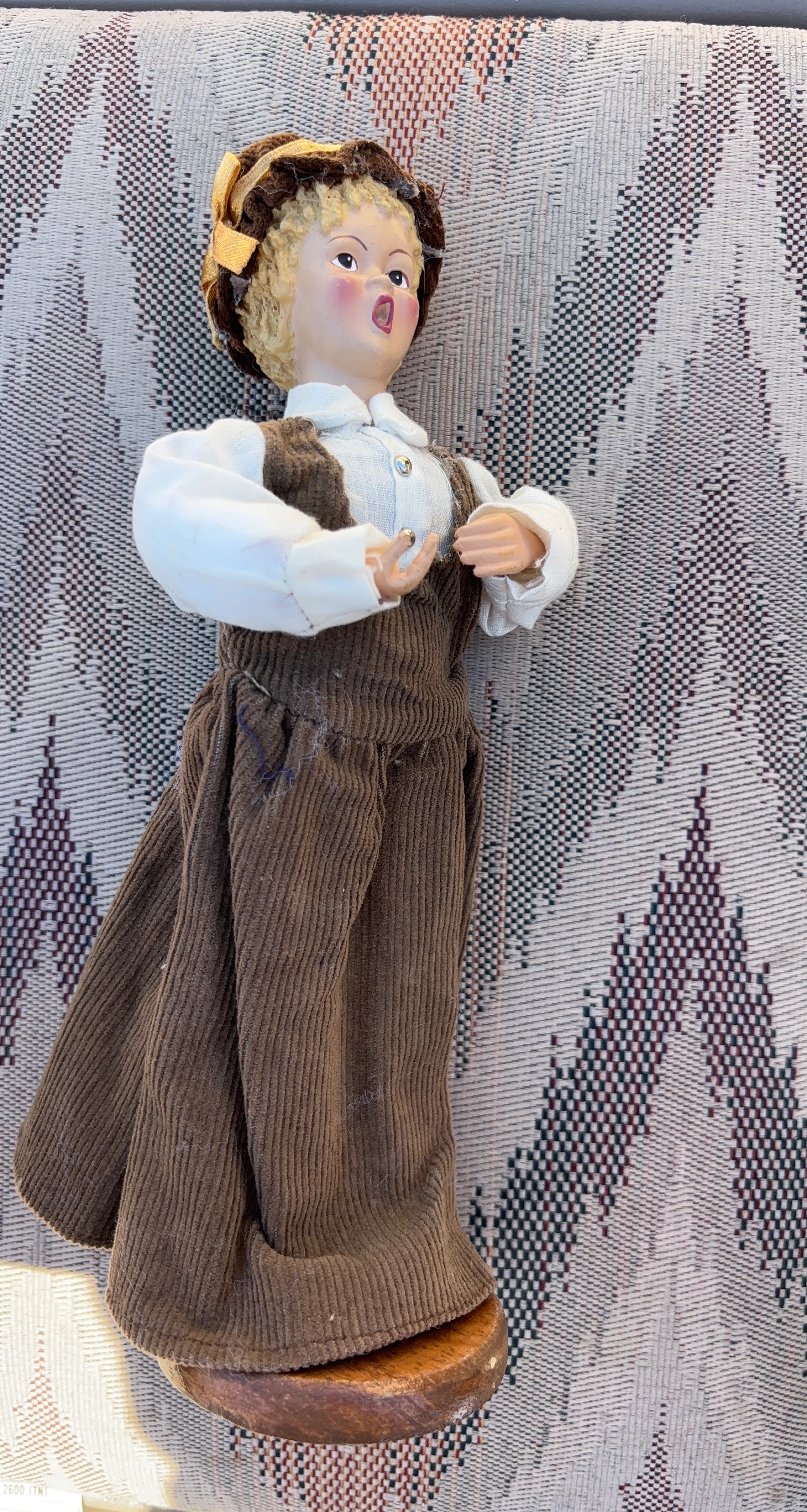 Vintage Doll with Brown Corduroy Dress