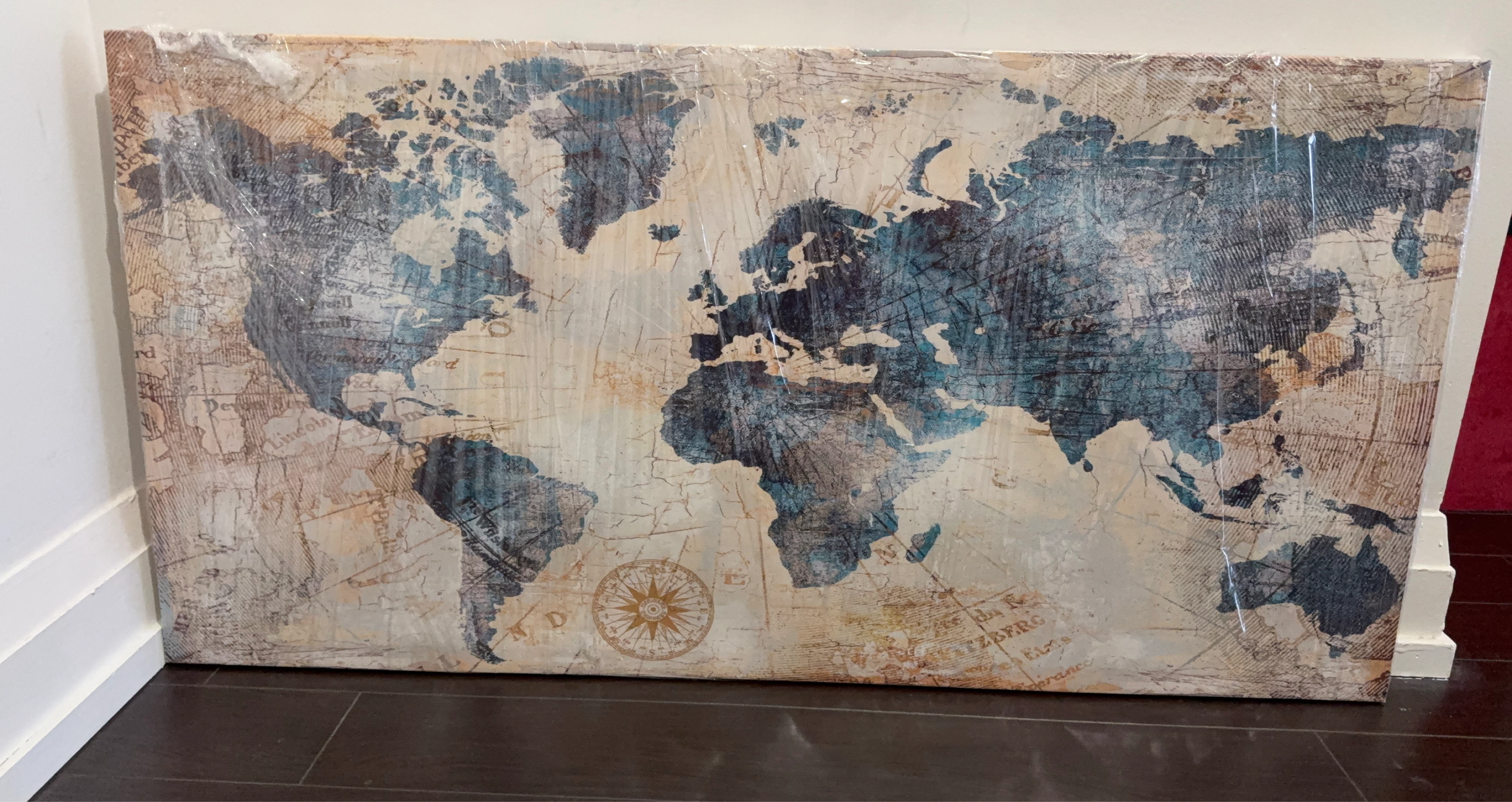 Vintage World Map Canvas Wall Art