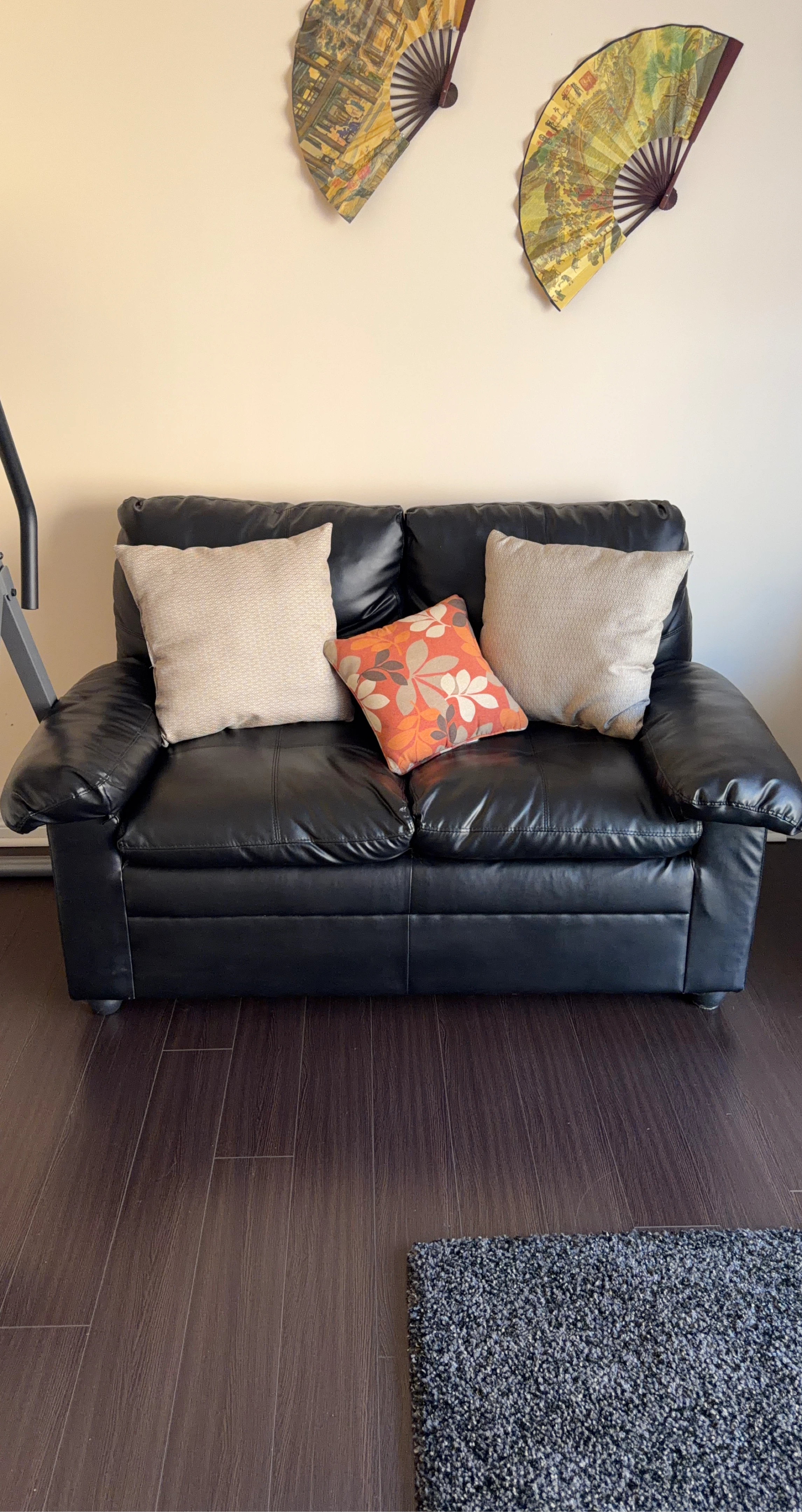 Black Leather Loveseat Sofa