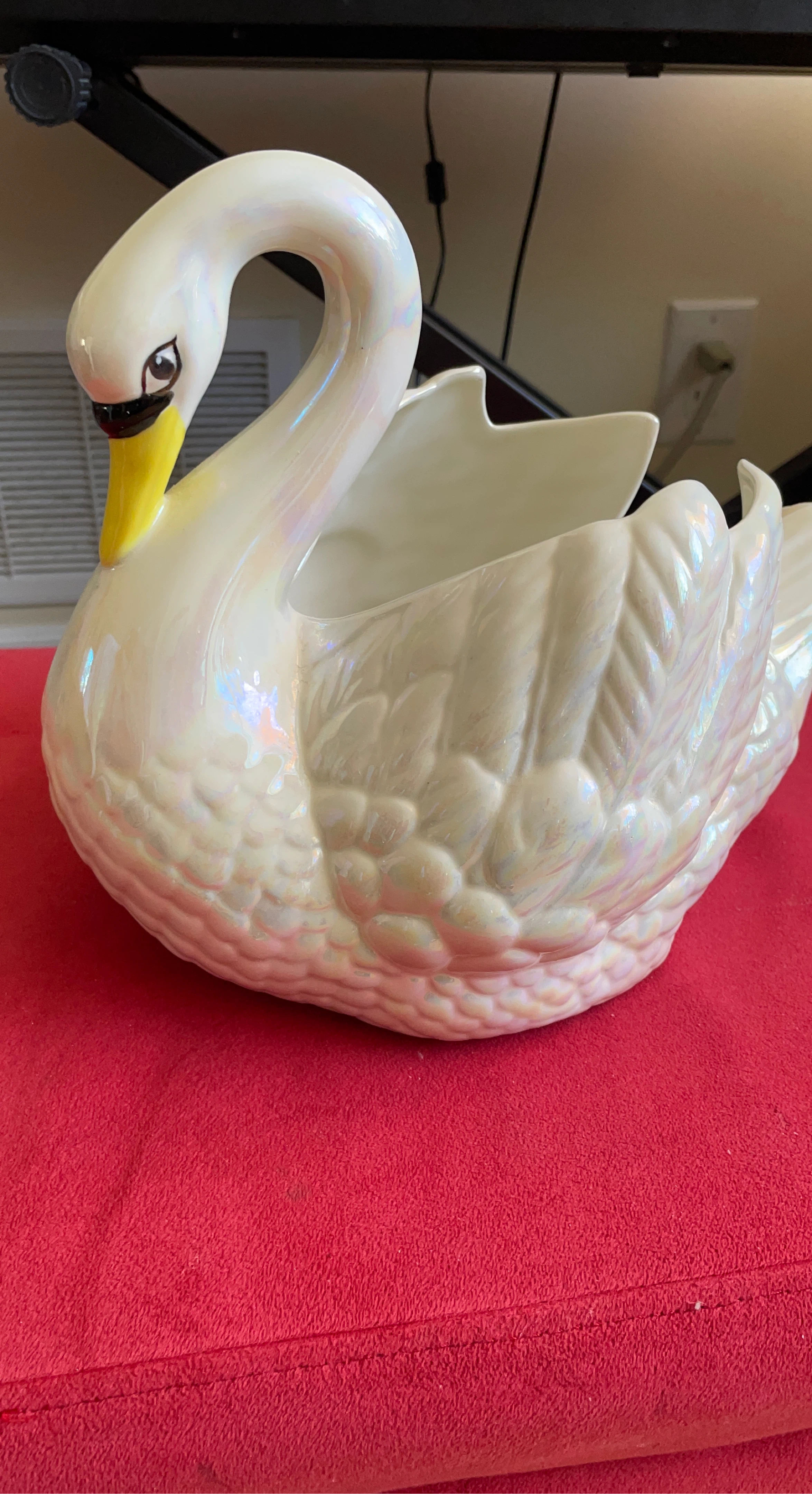 Vintage Ceramic Swan Planter Vase