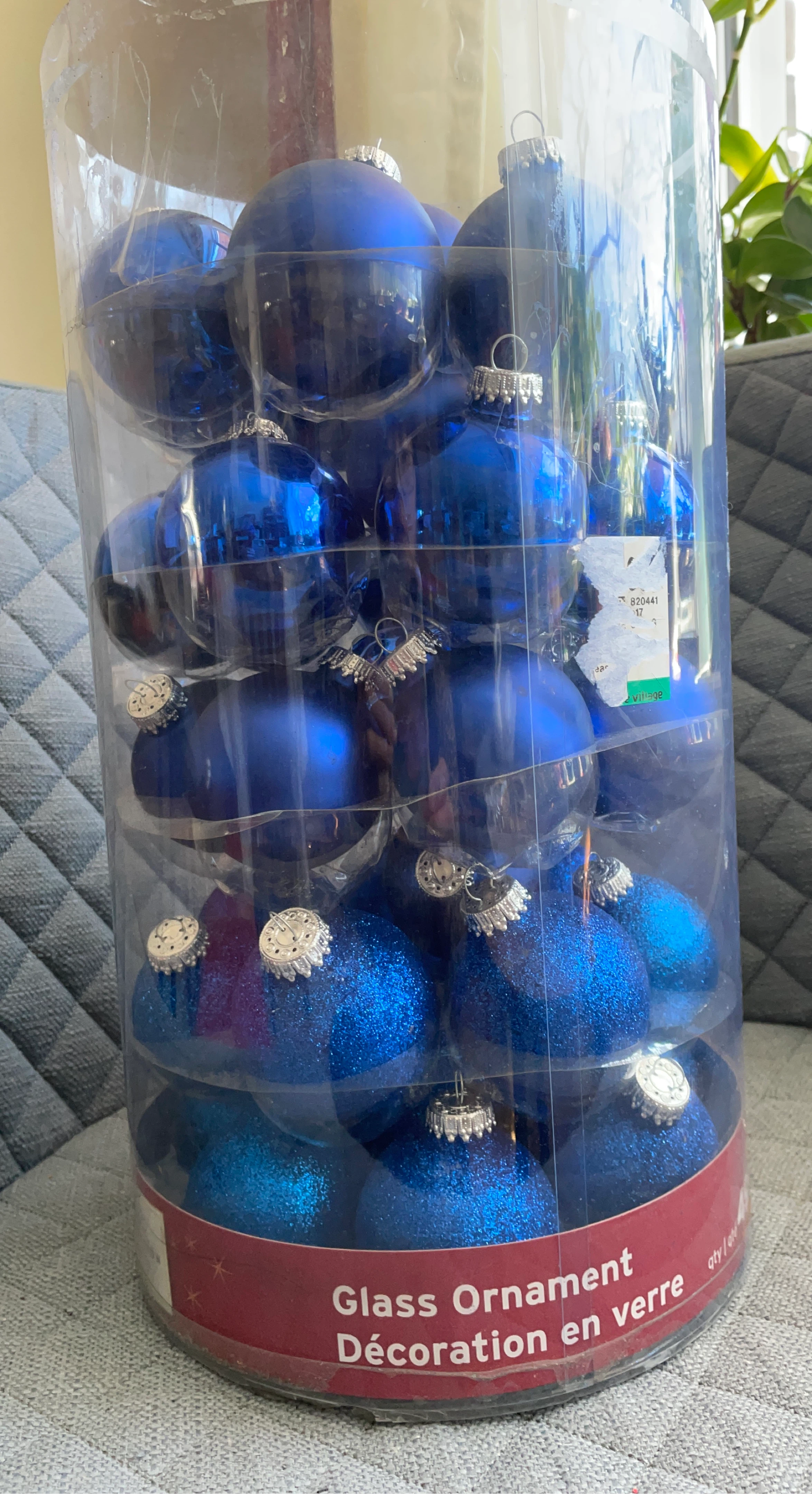 Blue Glass Christmas Ornaments
