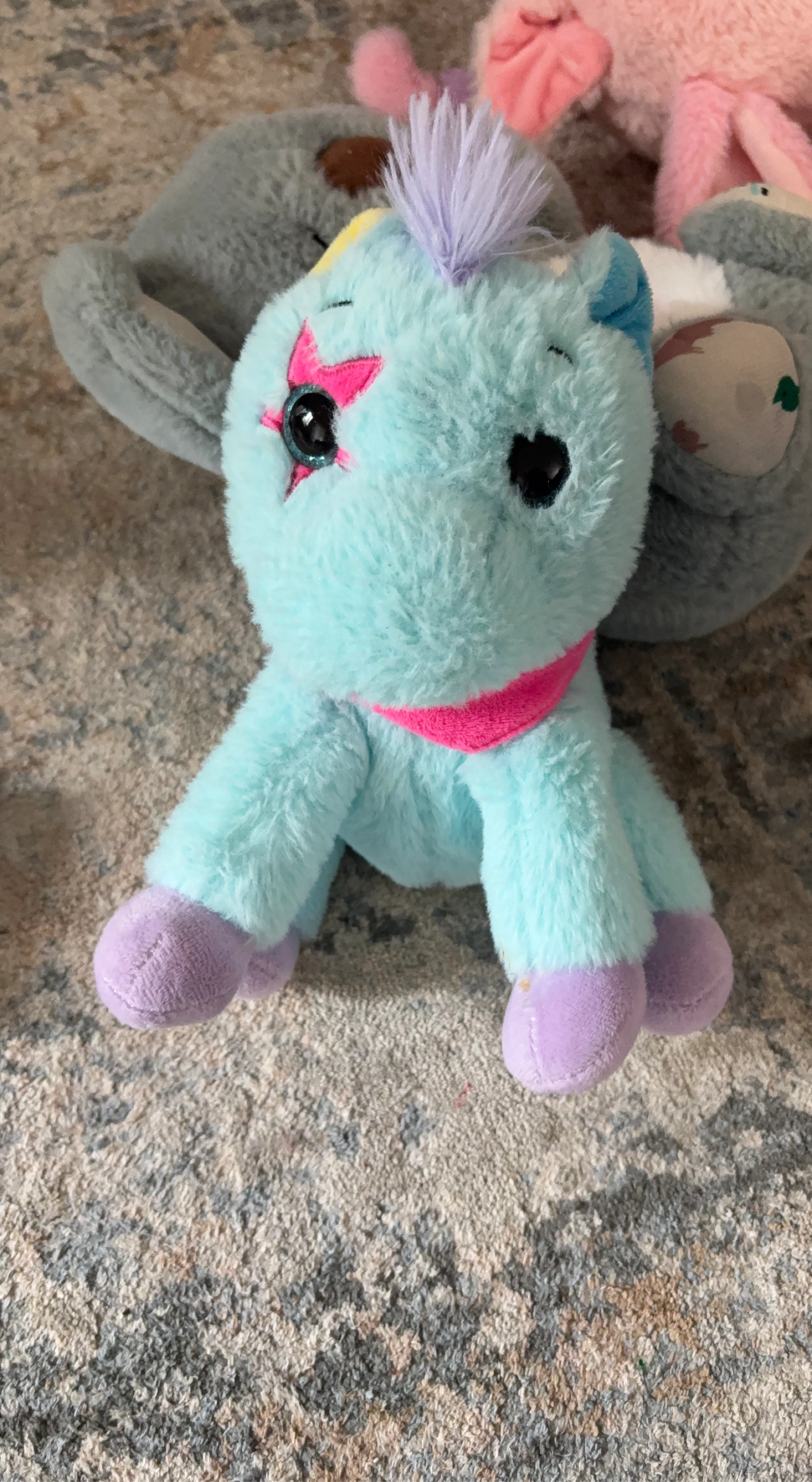 Blue Plush Unicorn Toy