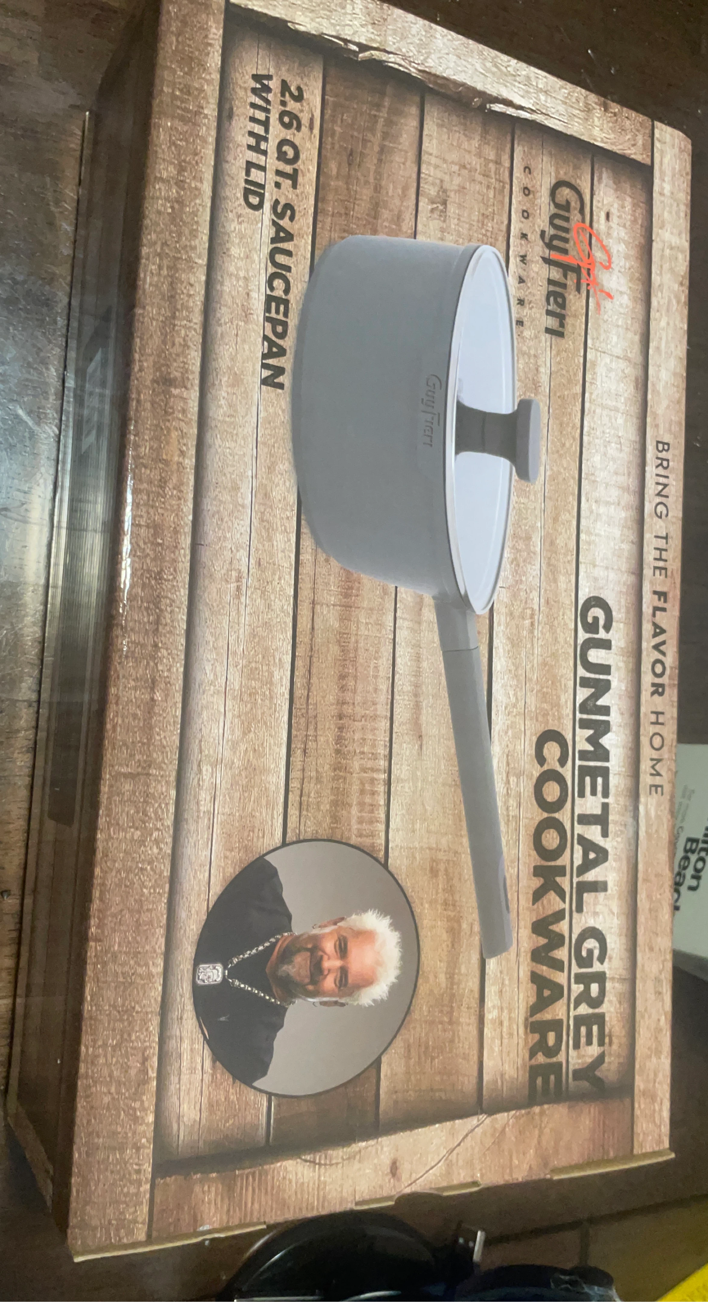 Guy Fieri Gunmetal Grey 2.6 Qt. Saucepan with Lid