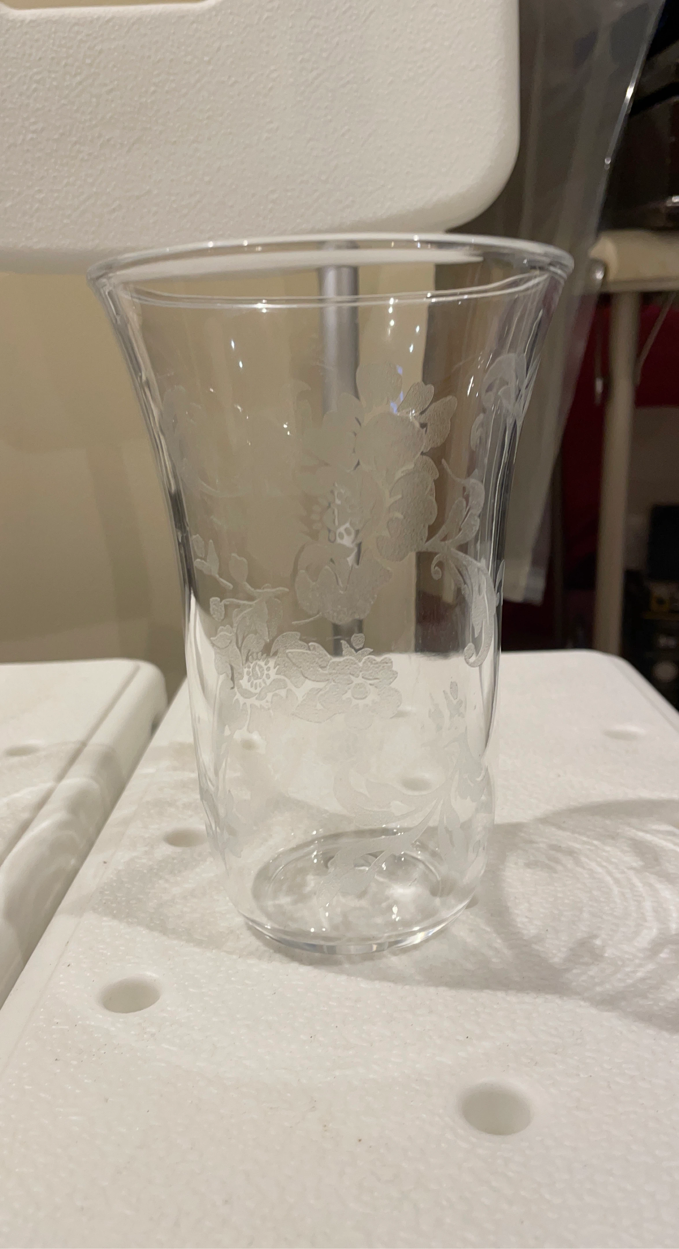 Etched Glass Vase