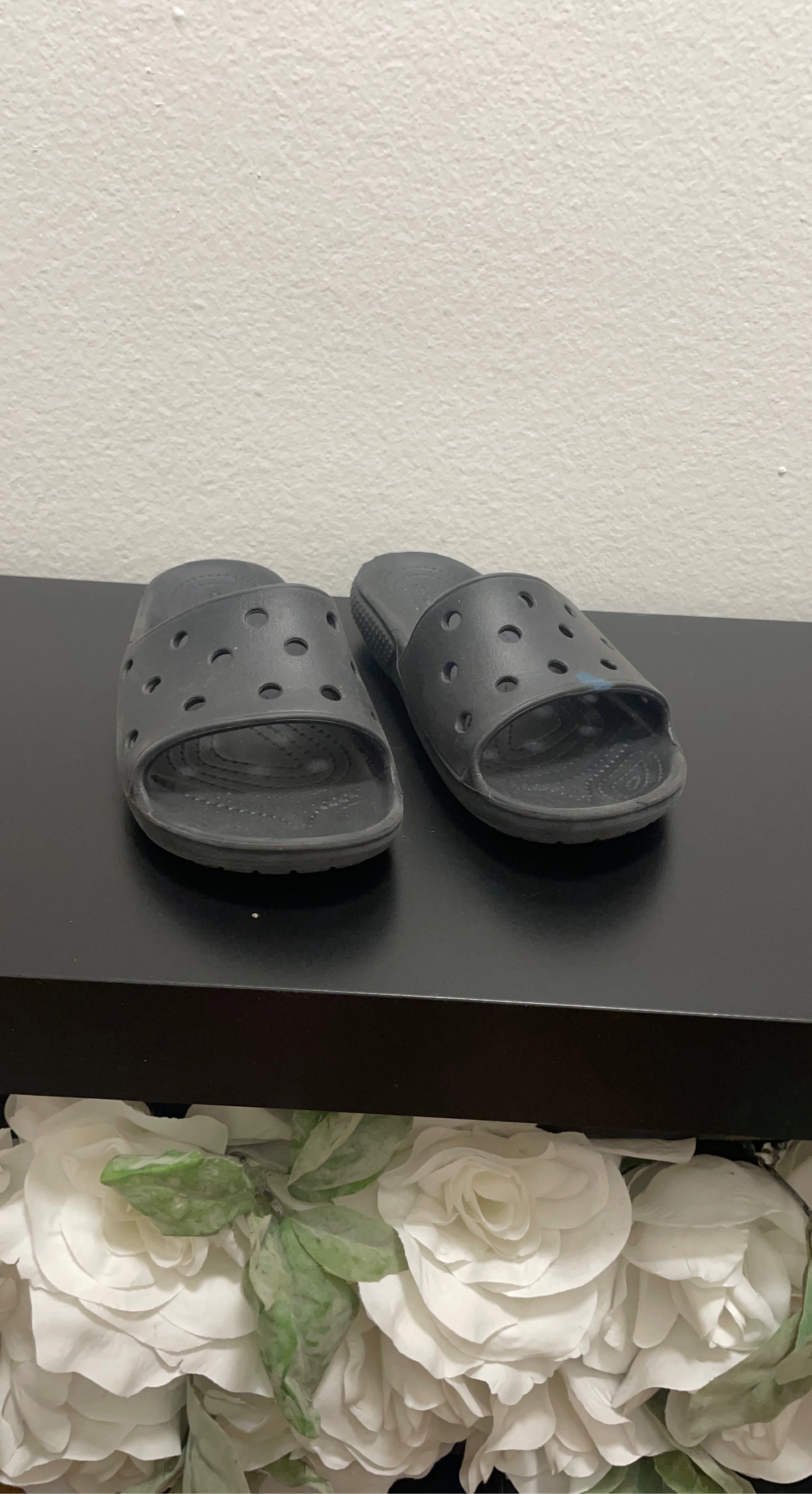 Black Crocs Slides