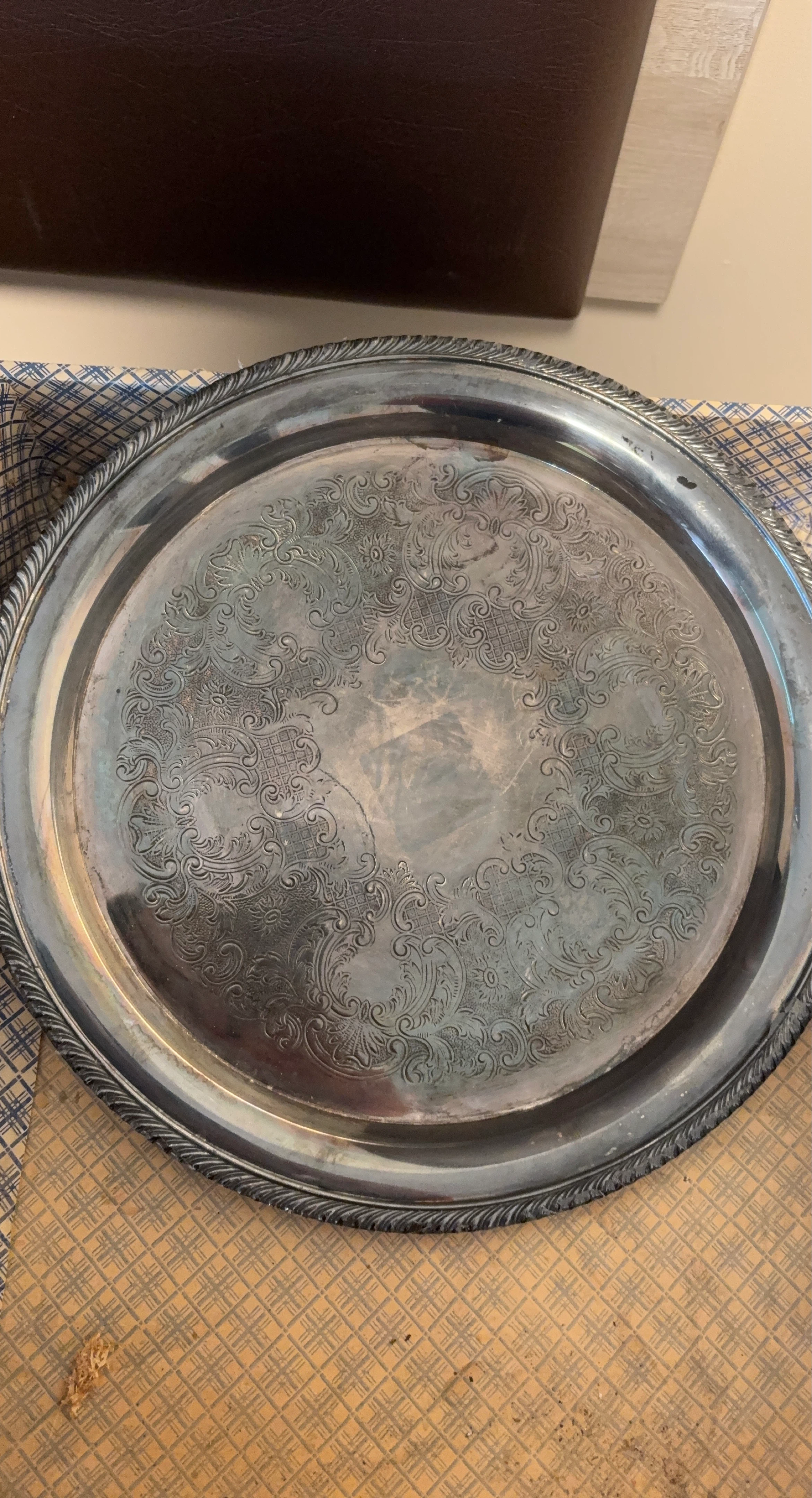 Ornate Silver Plated Serving Tray