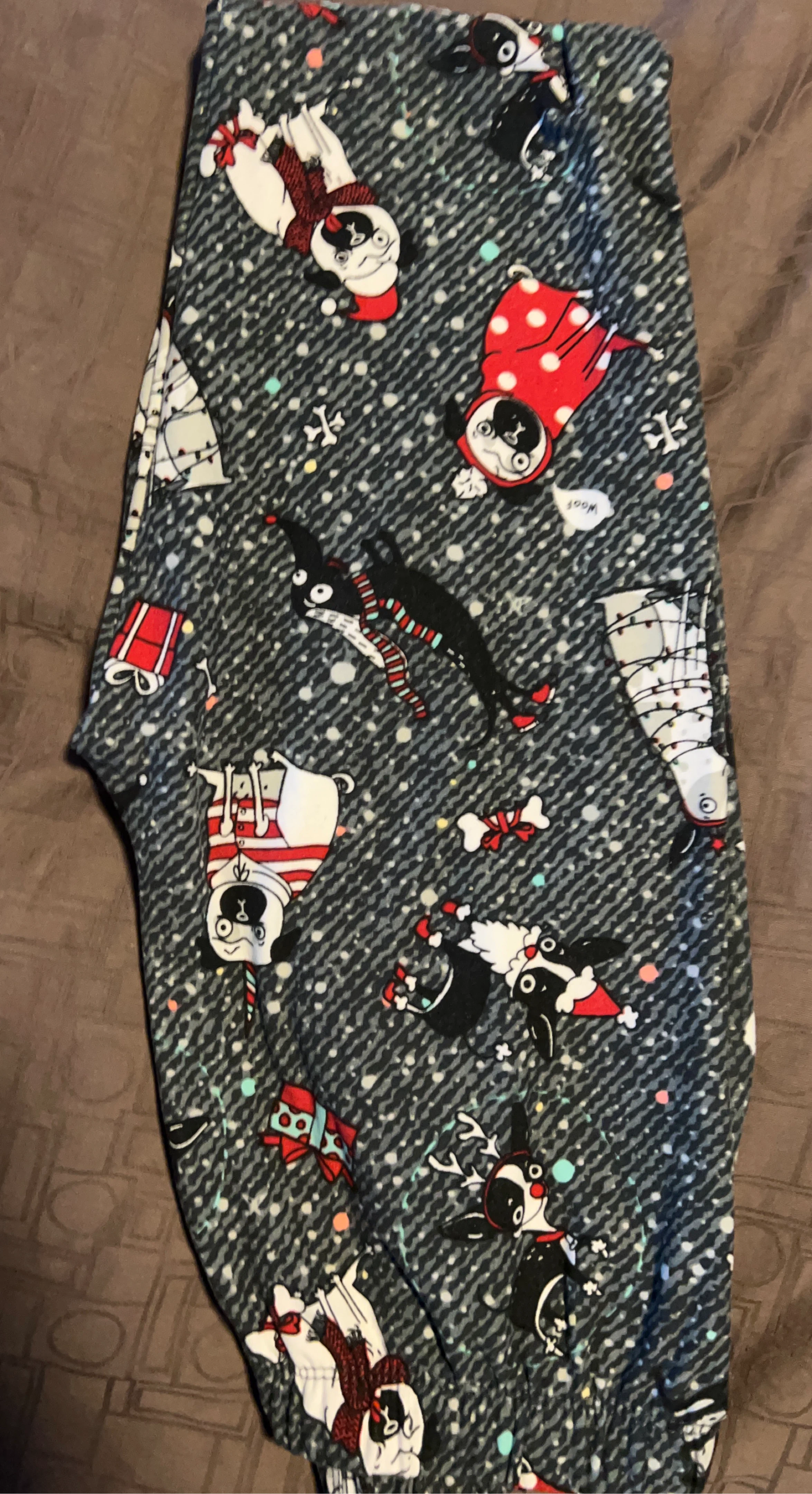 Christmas Pug & Cat Print Leggings (Kid’s 10-12)