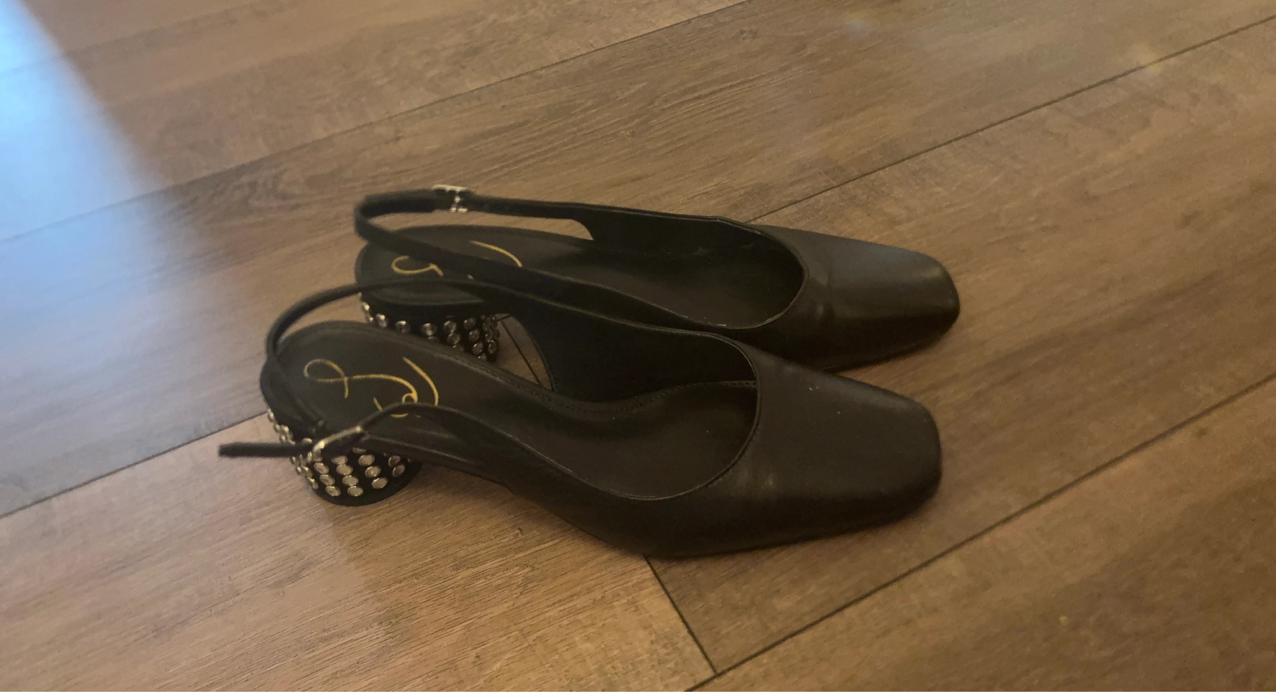 Sam Edelman Black Slingback Heels with Studded Heels Size 7