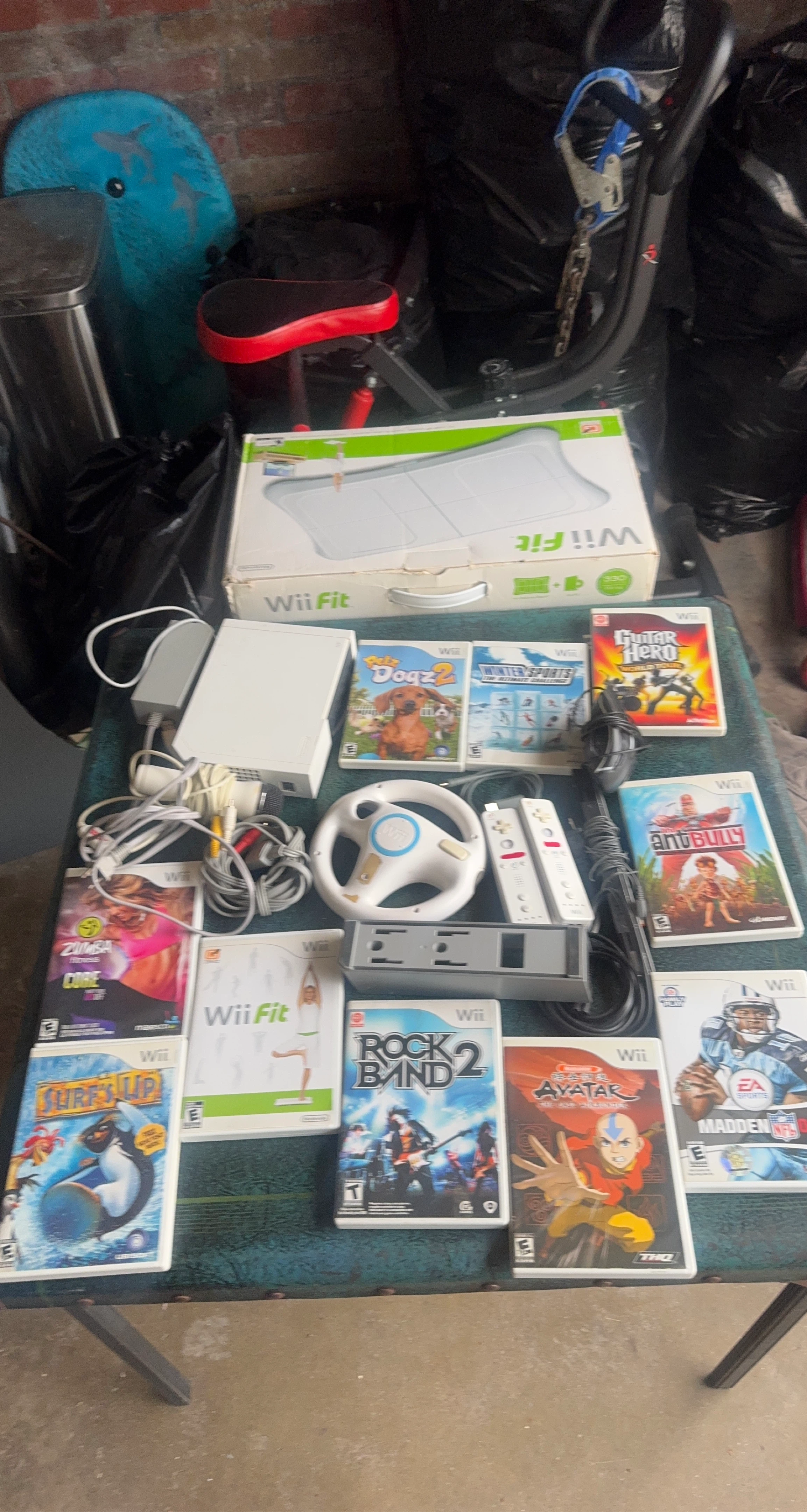 Nintendo Wii Console with Wii Fit, Games, and Accessories