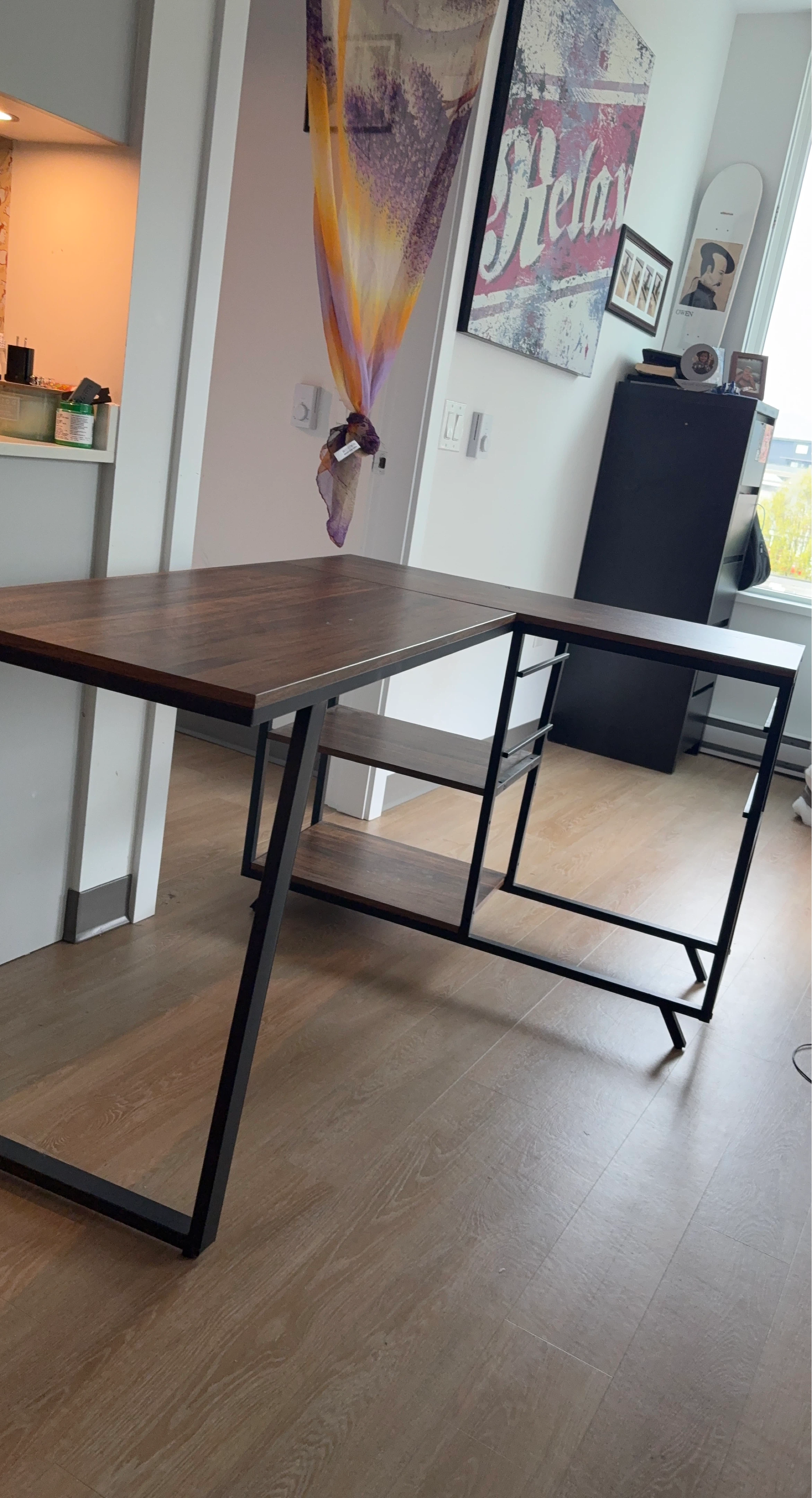 Modern L-Shaped Desk with Shelving