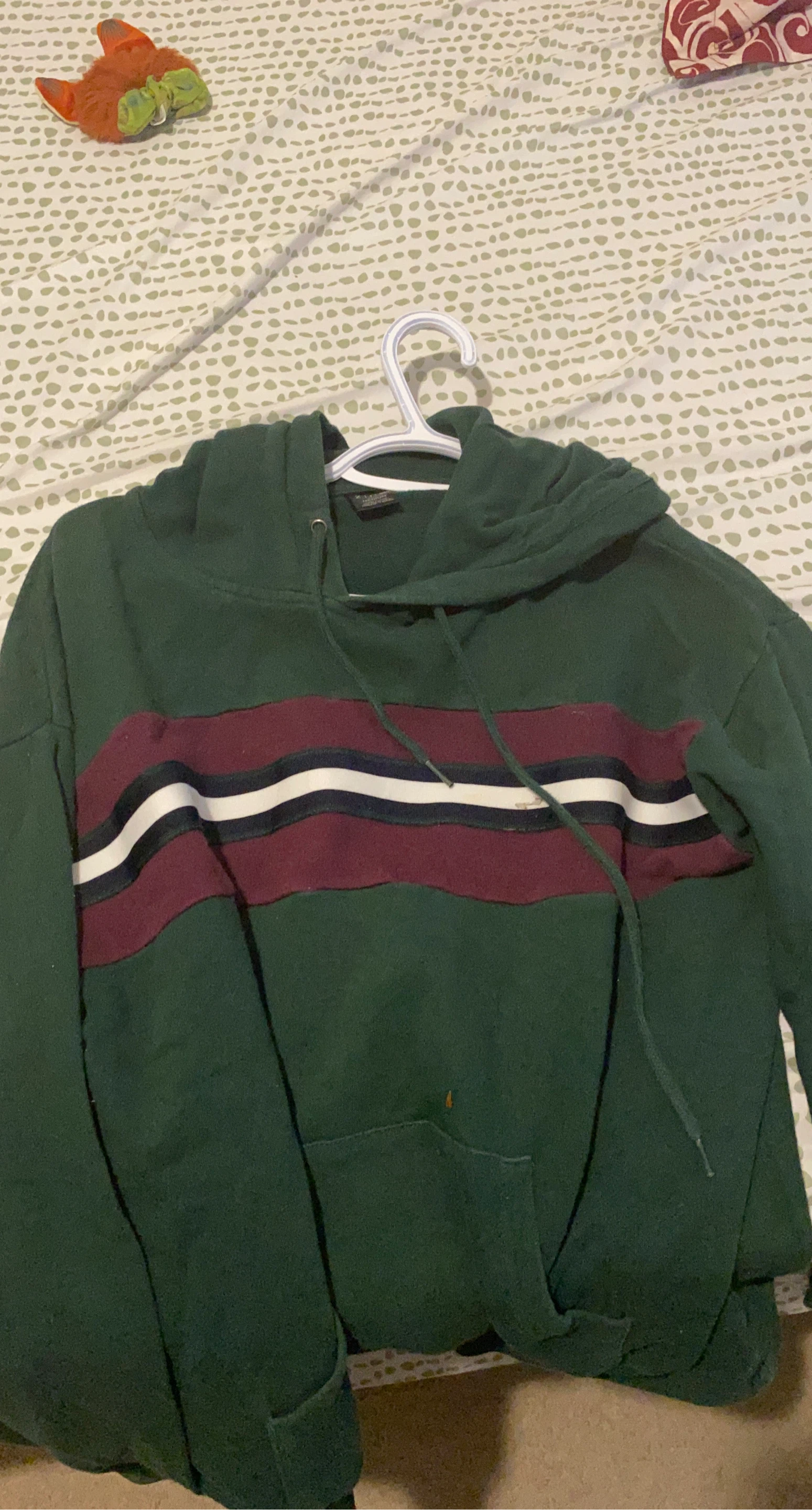 Zine Green Striped Hoodie - Medium