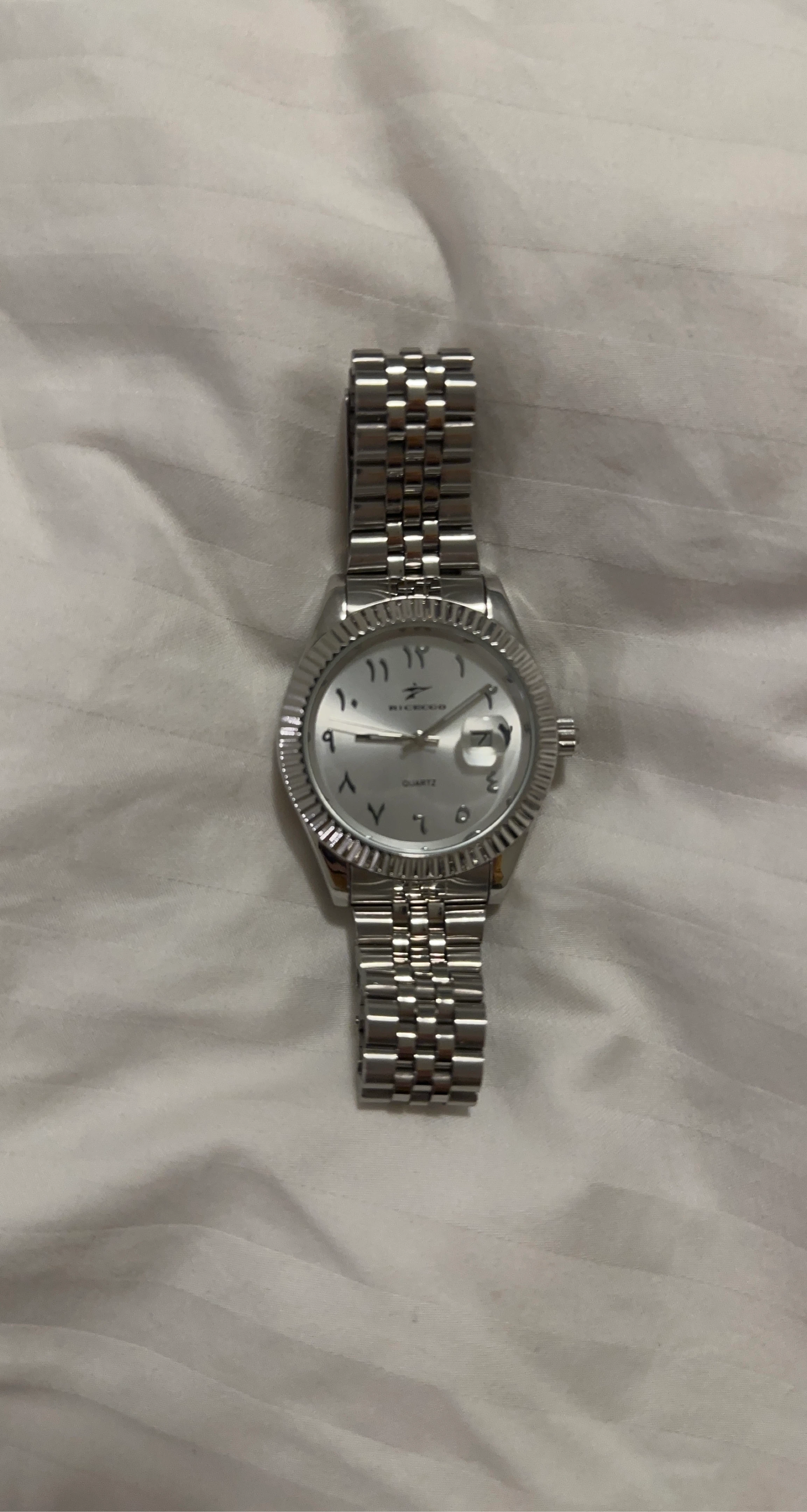 Men’s Arabic Dial Watch Silver – Clean