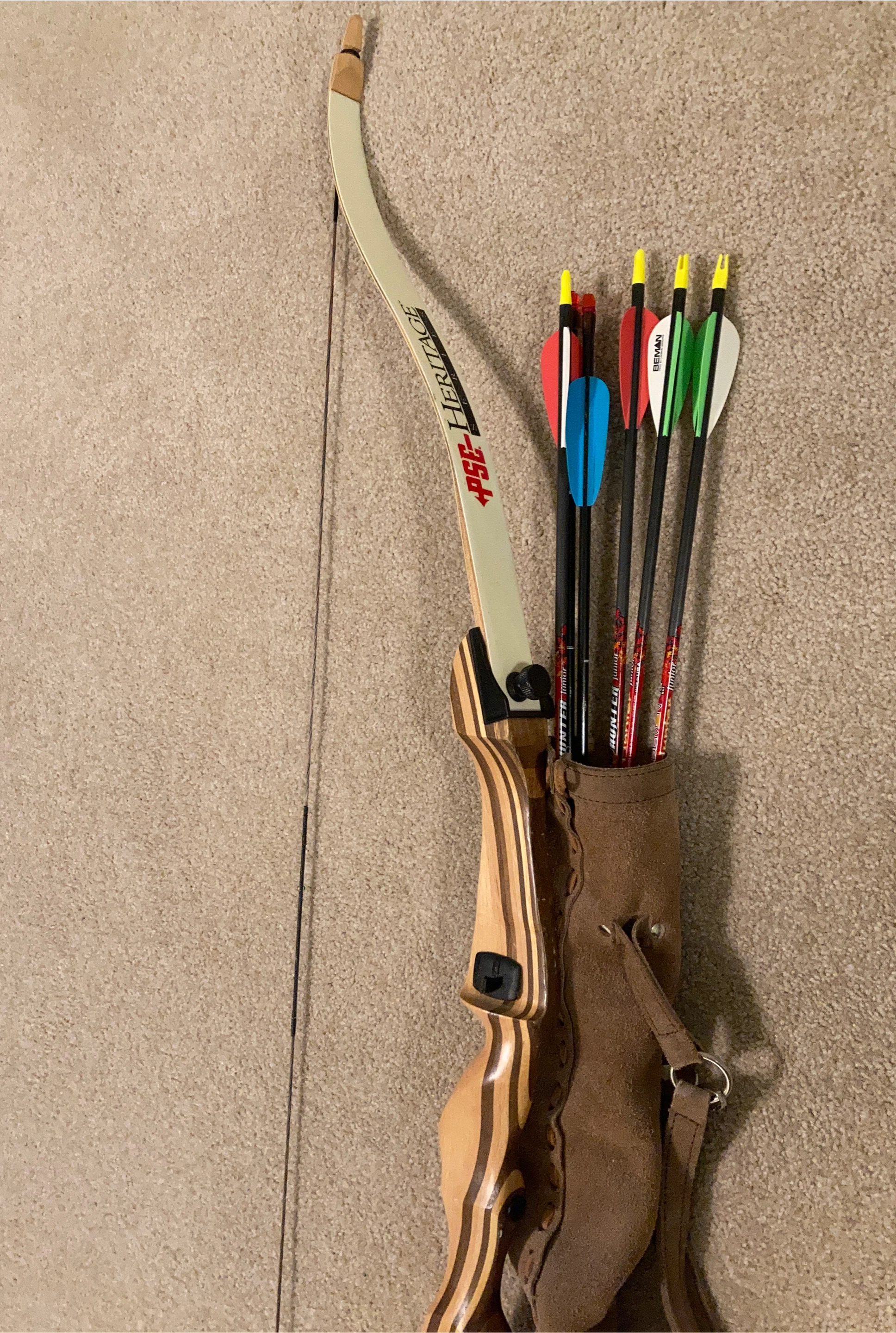 PSE Heritage Archery Bow with Arrows and Quiver
