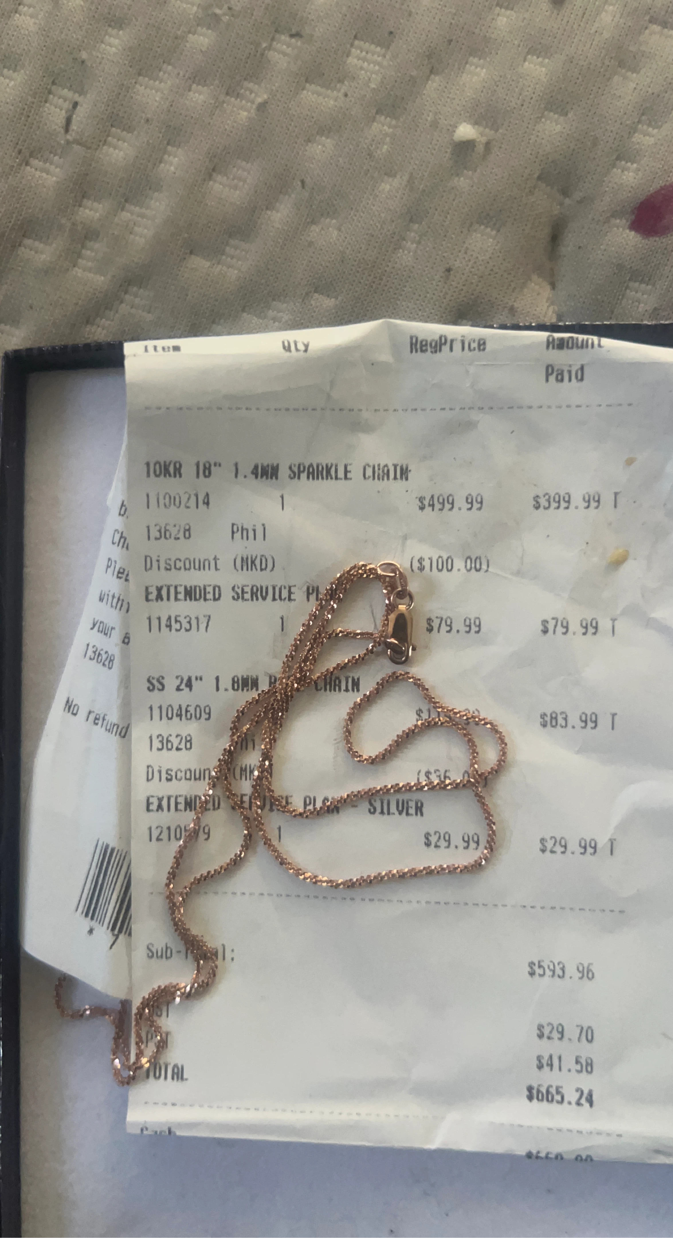 10K Rose Gold 18" 1.4MM Sparkle Chain Necklace