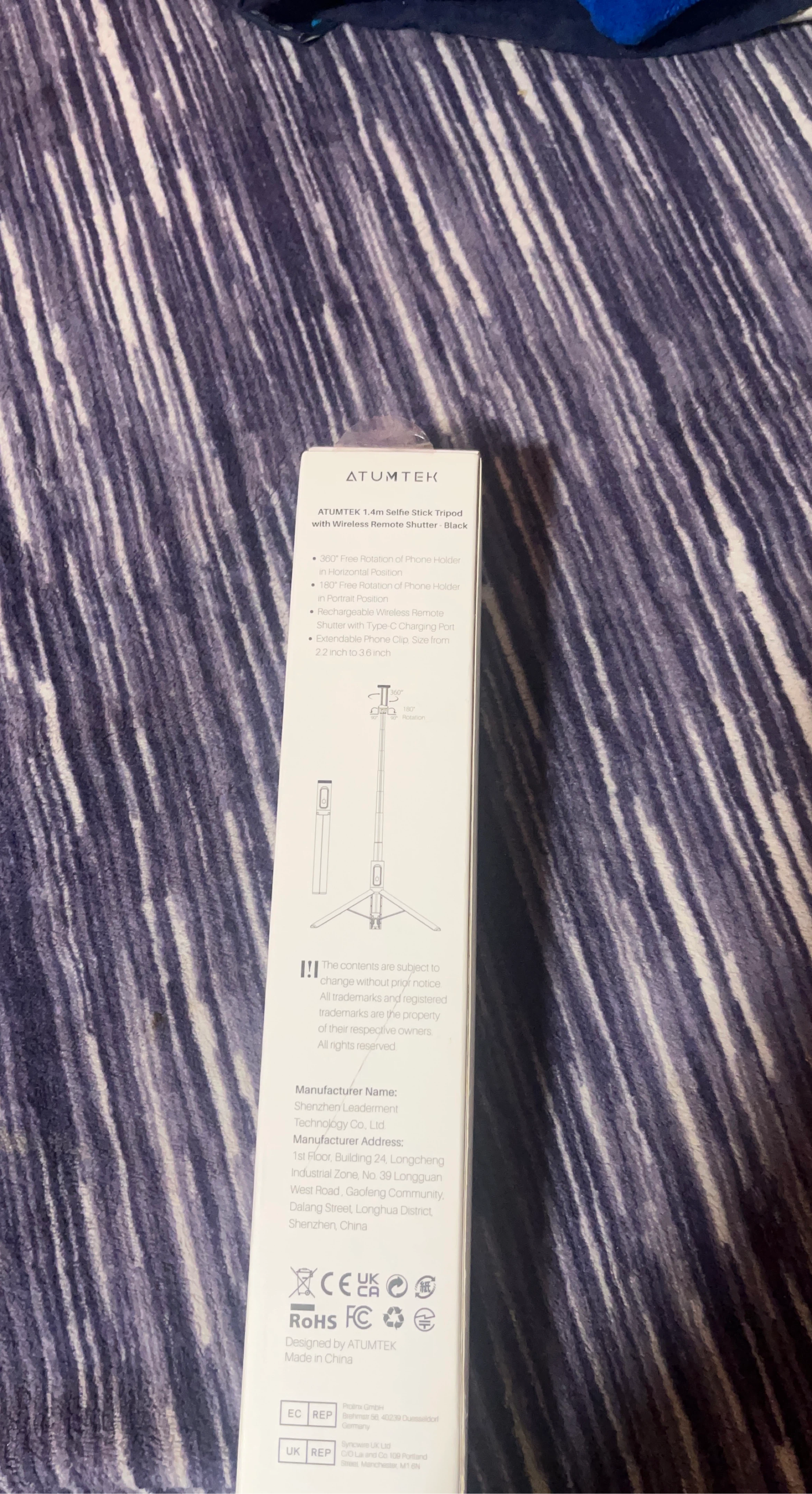 ATUMTEK 1.4m Selfie Stick Tripod